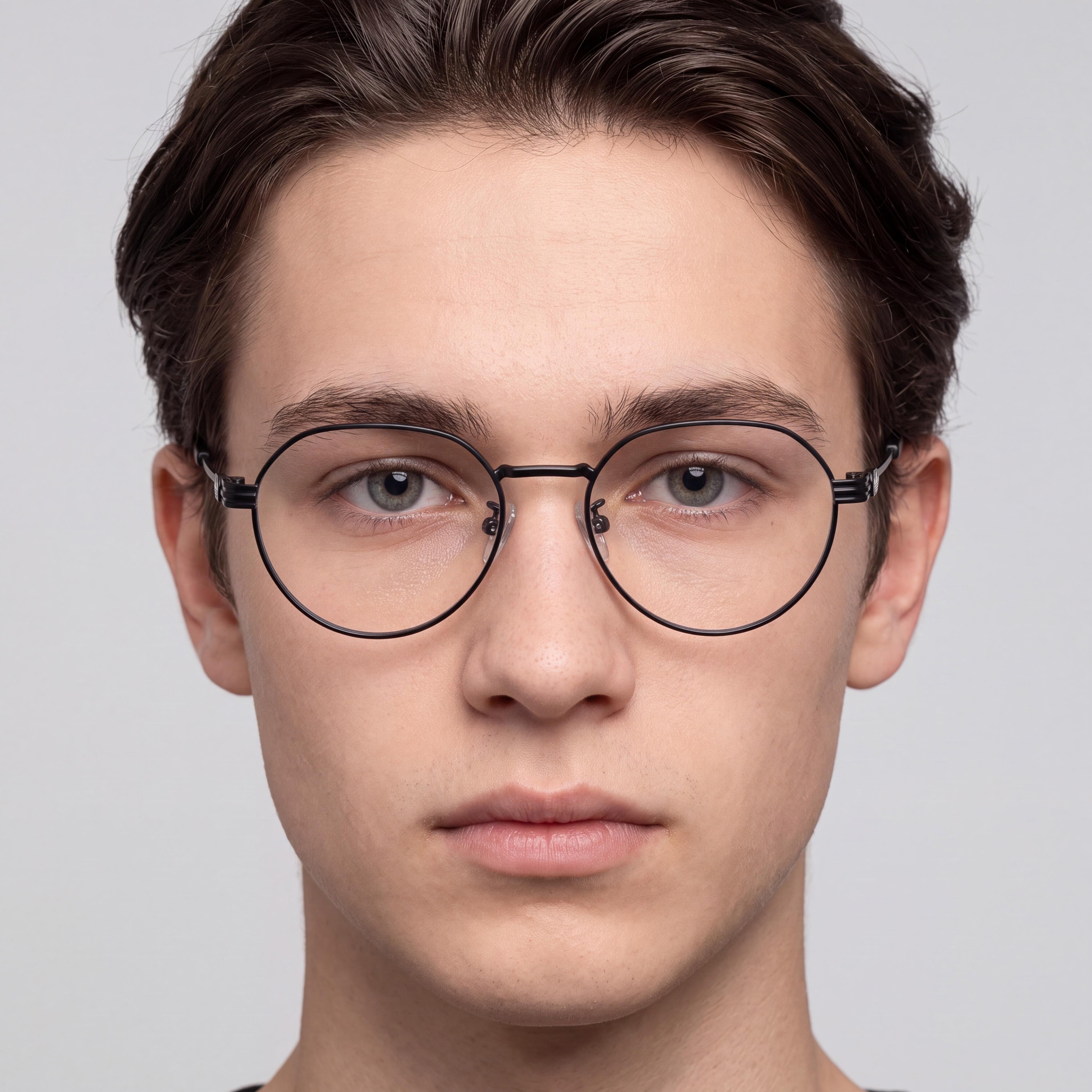 adidas Originals Or5122-h Unisex Metal Frame Eyeglasses, Matte Black with Transparent Non- Lenses, 52mm, Photo 4