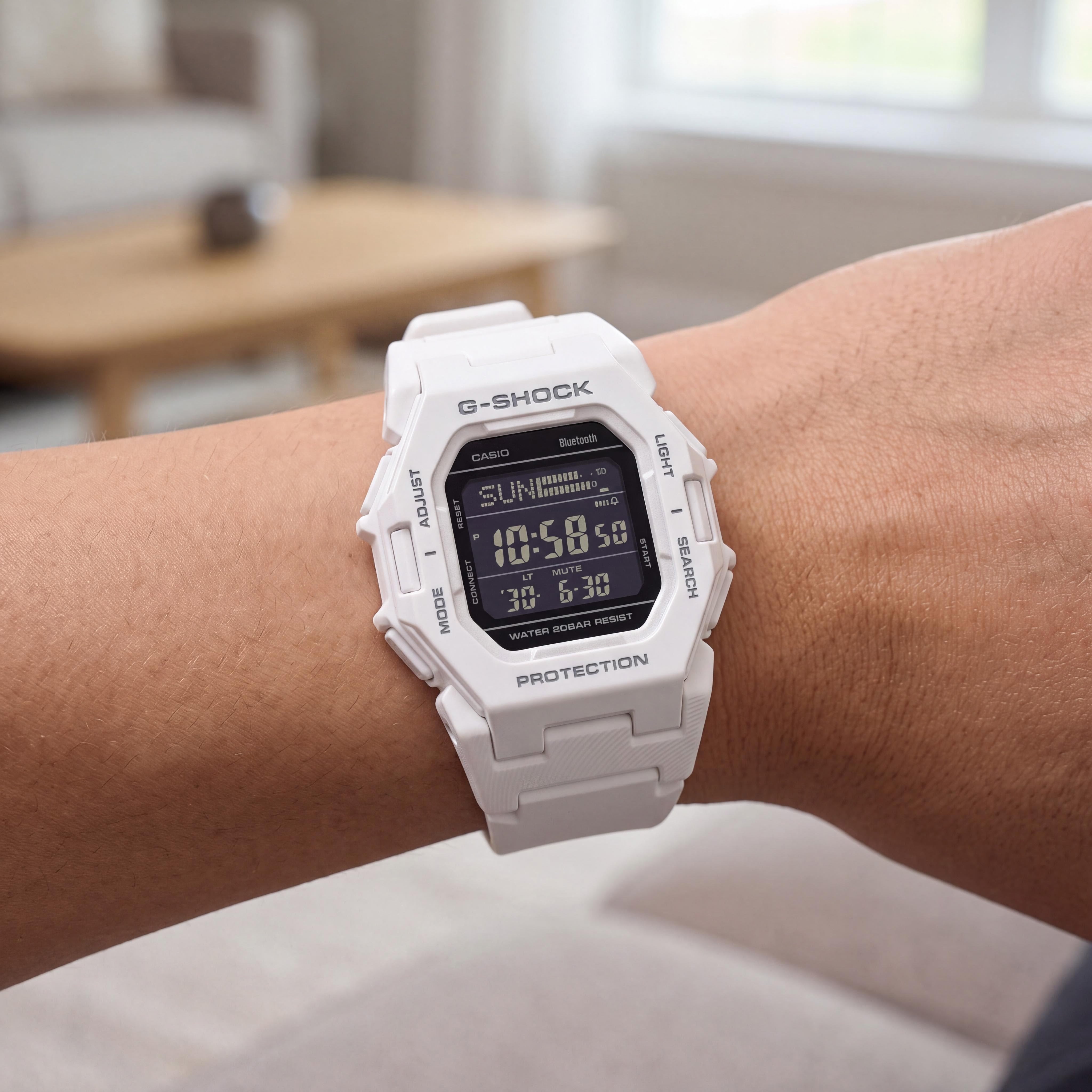 Casio G-Shock GD-B500-7 Watch Unisex White Chronograph Calendar, Photo 4