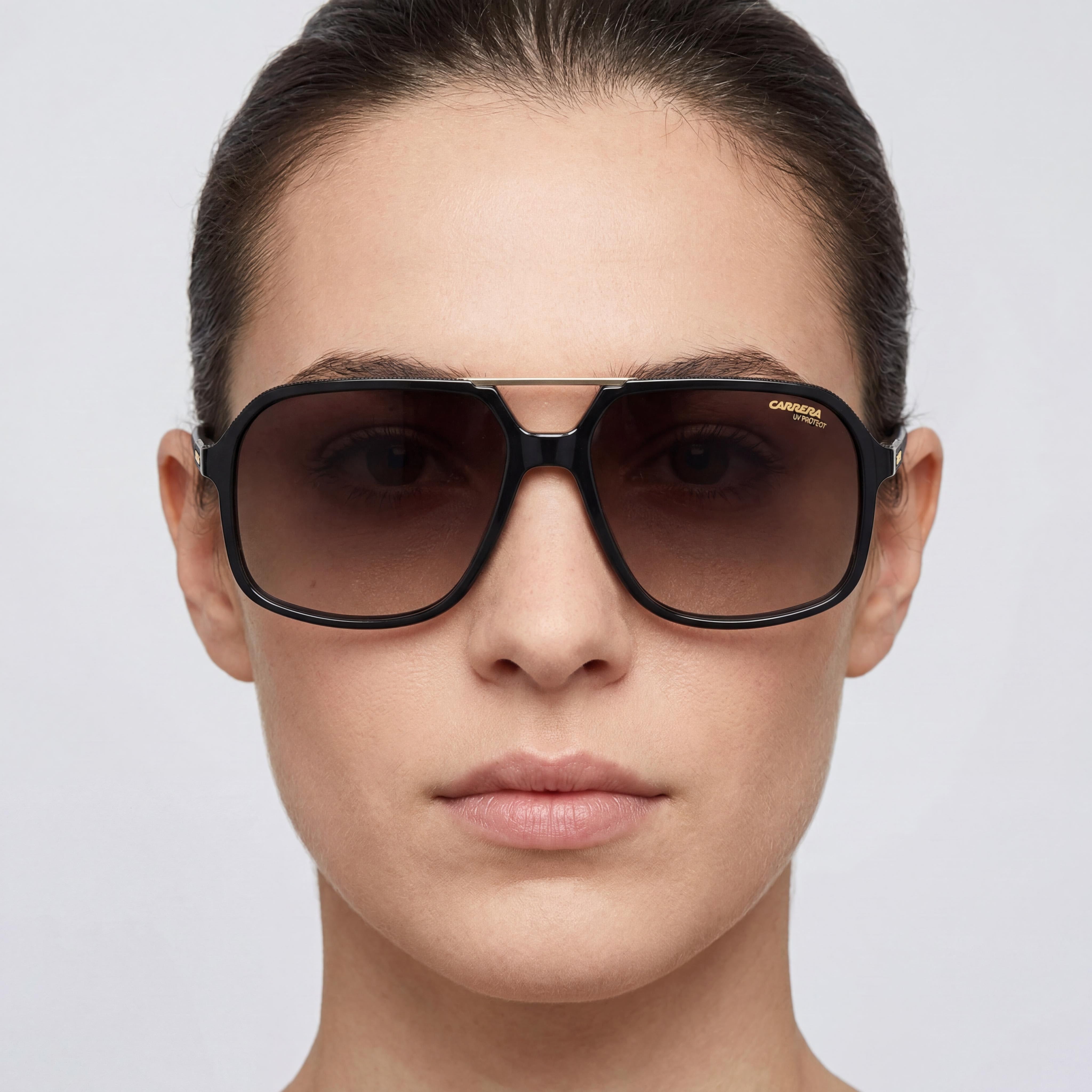Carrera CARRERA 229/S Gafas de sol unisex negras marrones sombreadas piloto de policarbonato UV 400 59 mm, Photo 5