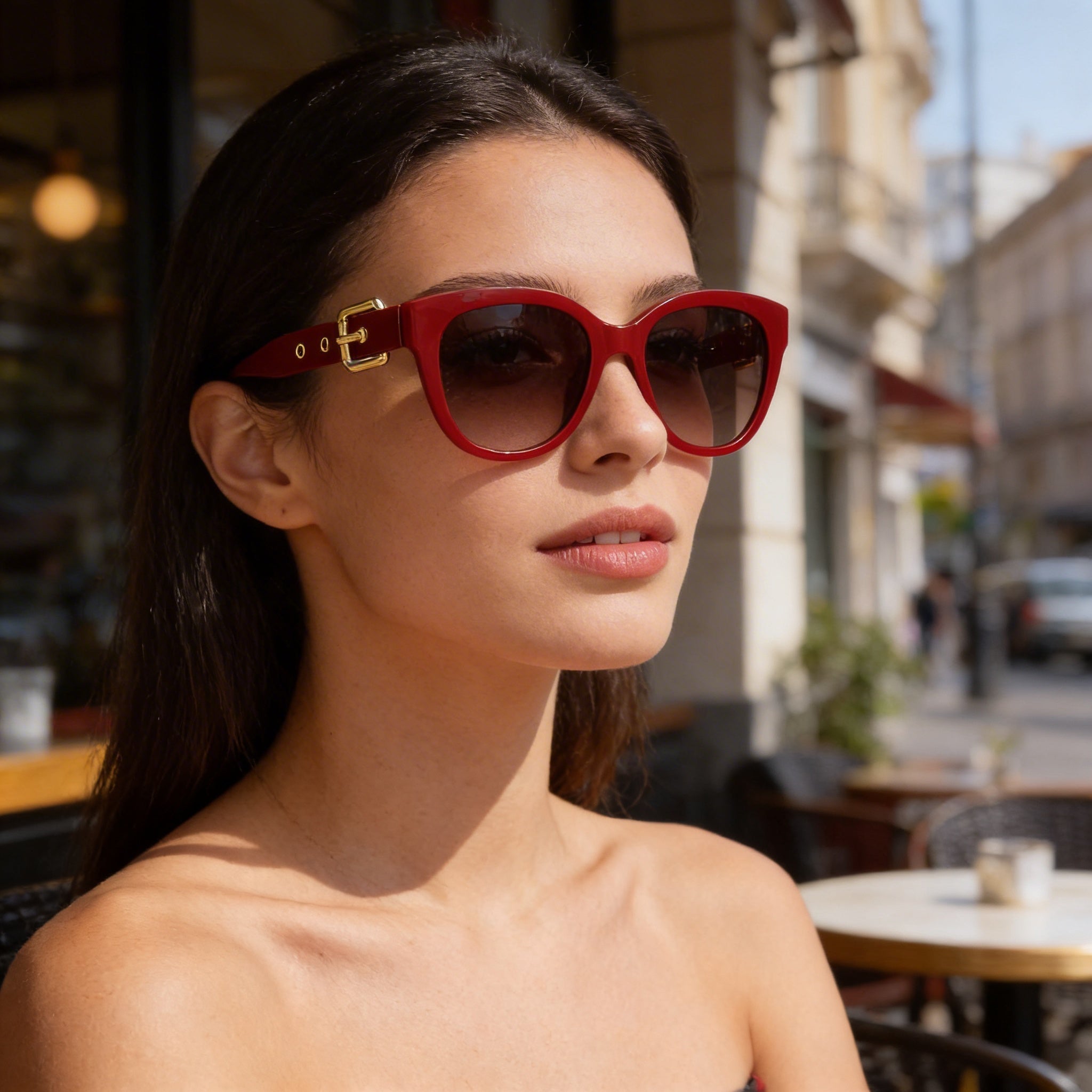 Moschino Casual Women's Cellulose Propionate Frame UV Protected Sunglasses, Brown Shaded Lenses 54mm, Photo 4