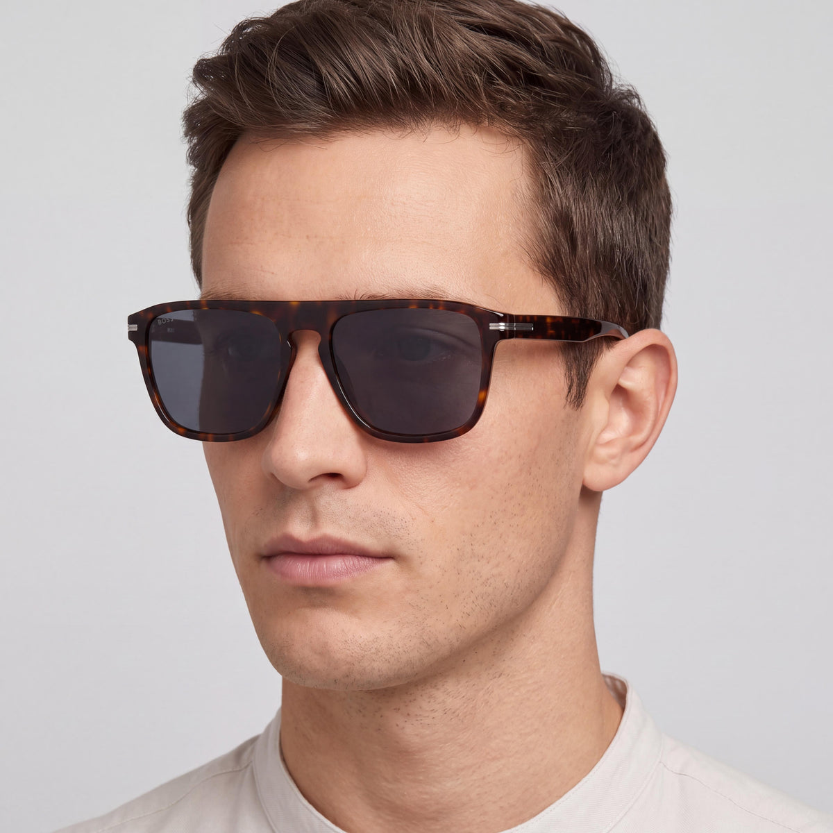 Hugo Boss Men's Style & Expression BOSS 1599/S Havana Grey Ecological Rectangular Non-Polarized Grey Lens 56-17-145mm, Photo 4