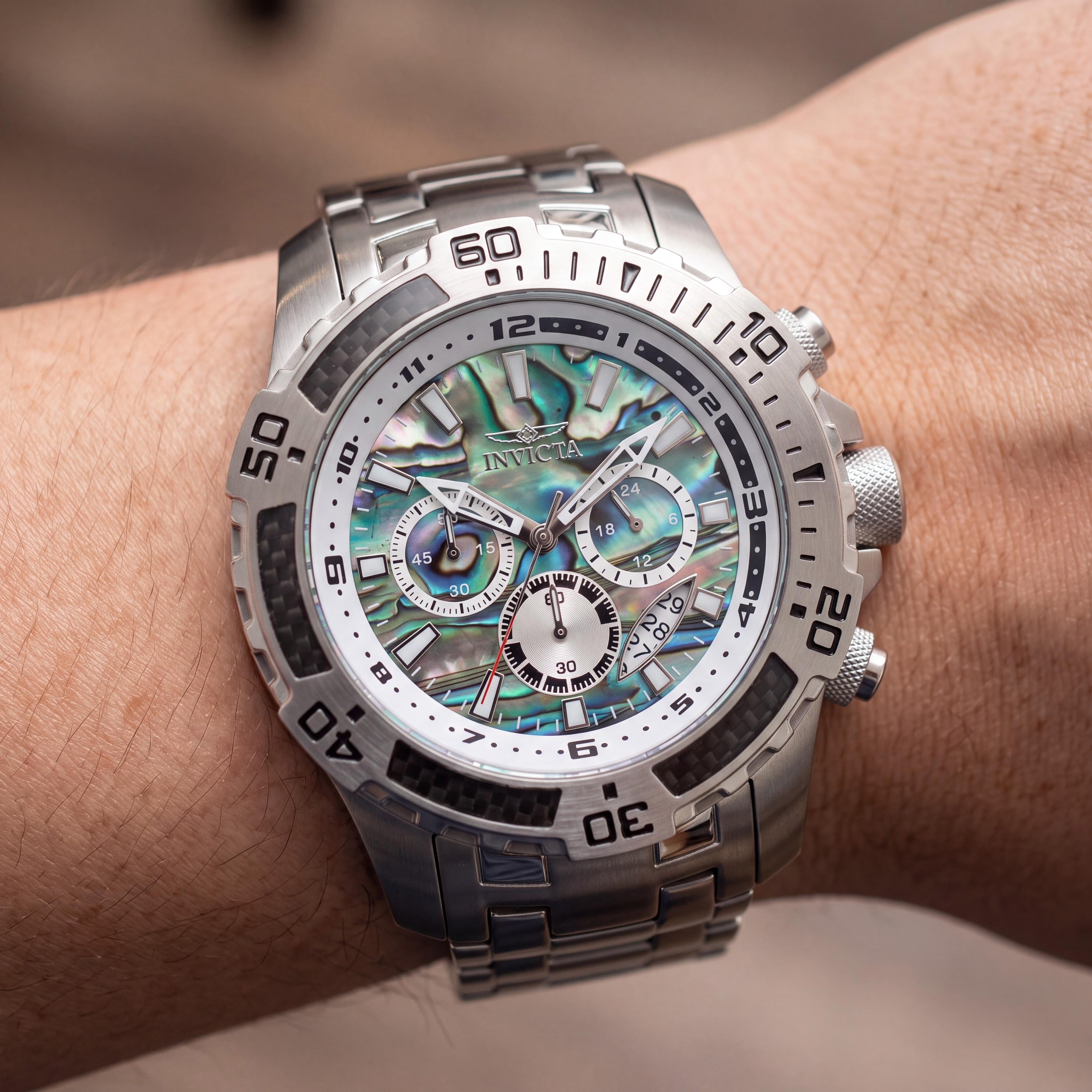 Invicta Pro Diver - SCUBA 49855 Reloj de cuarzo cronógrafo para hombre de 51 mm de acero inoxidable con esfera azul, Photo 4