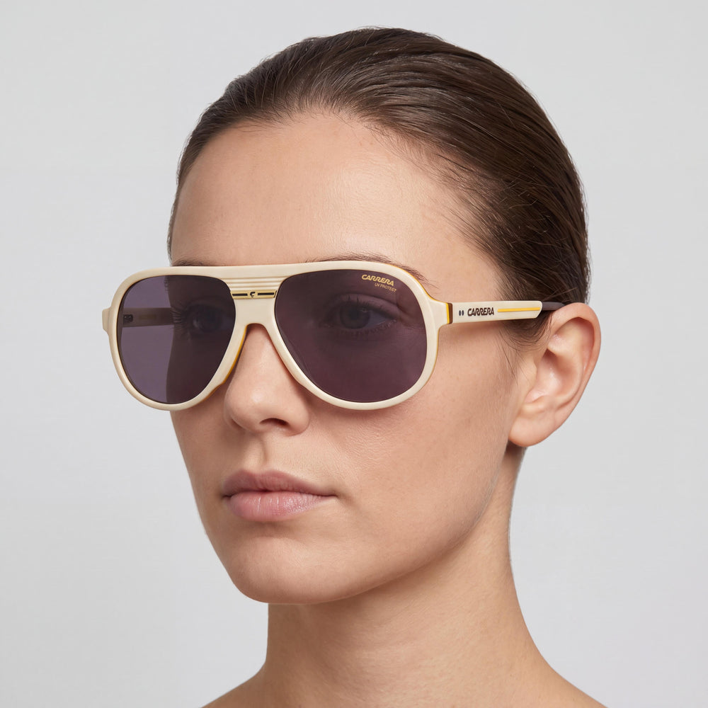 Carrera C SPORT 07/S Gafas de sol de aviador de celulosa para mujer, beige, 59 mm