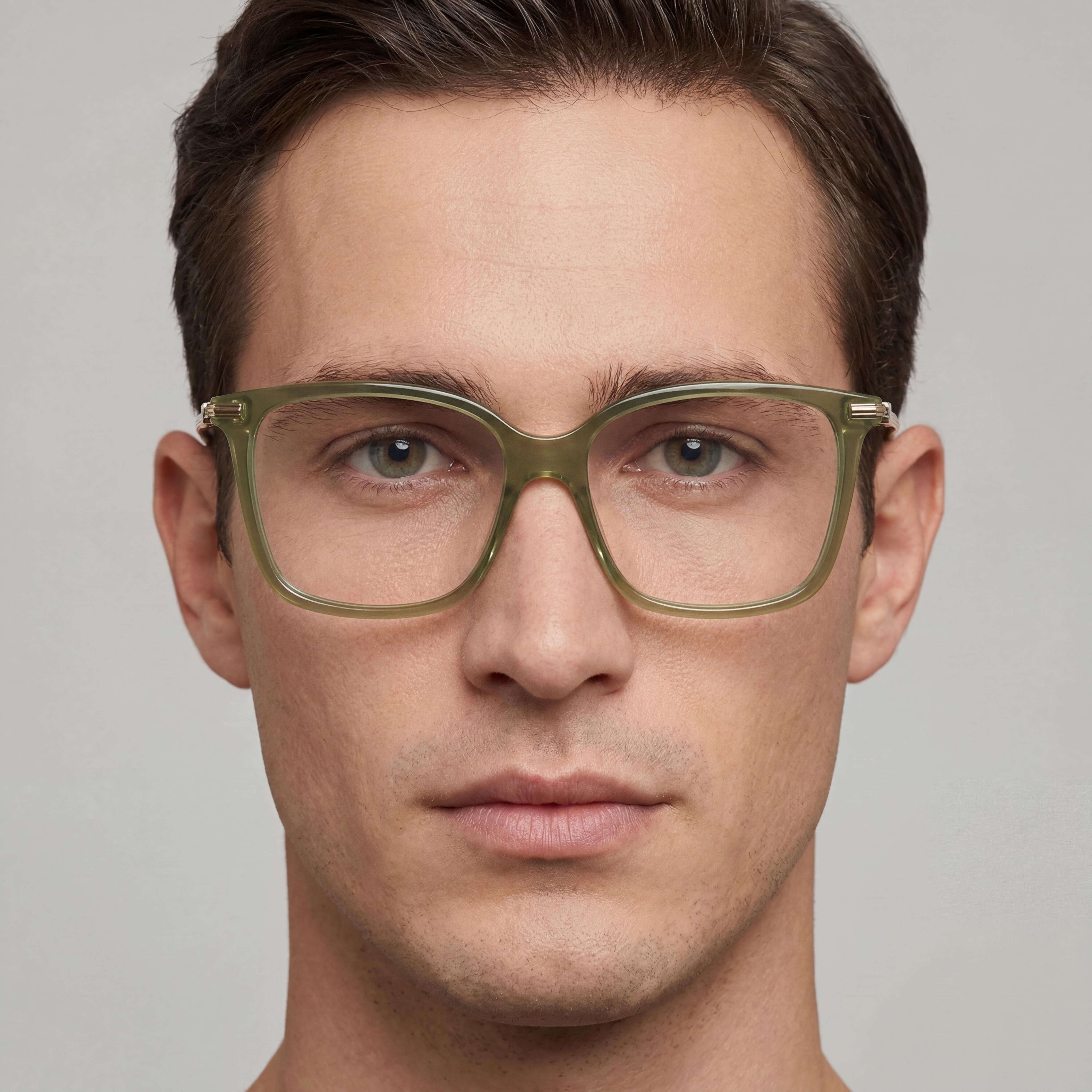 Gafas de acetato Salvatore Ferragamo Sf2992 para hombre, transparentes color caqui, 53 mm, Photo 4