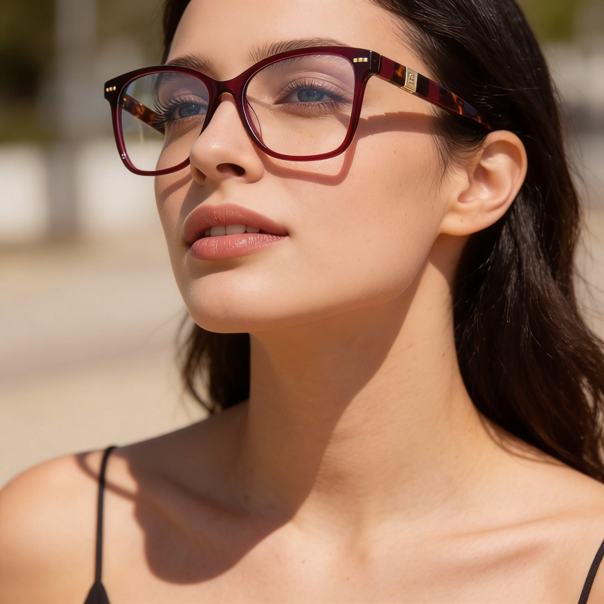 Gafas de sol Carolina Herrera modernas unisex de acetato con montura Havanna, sin polarizar, borgoña Havanna 54mm, Photo 5
