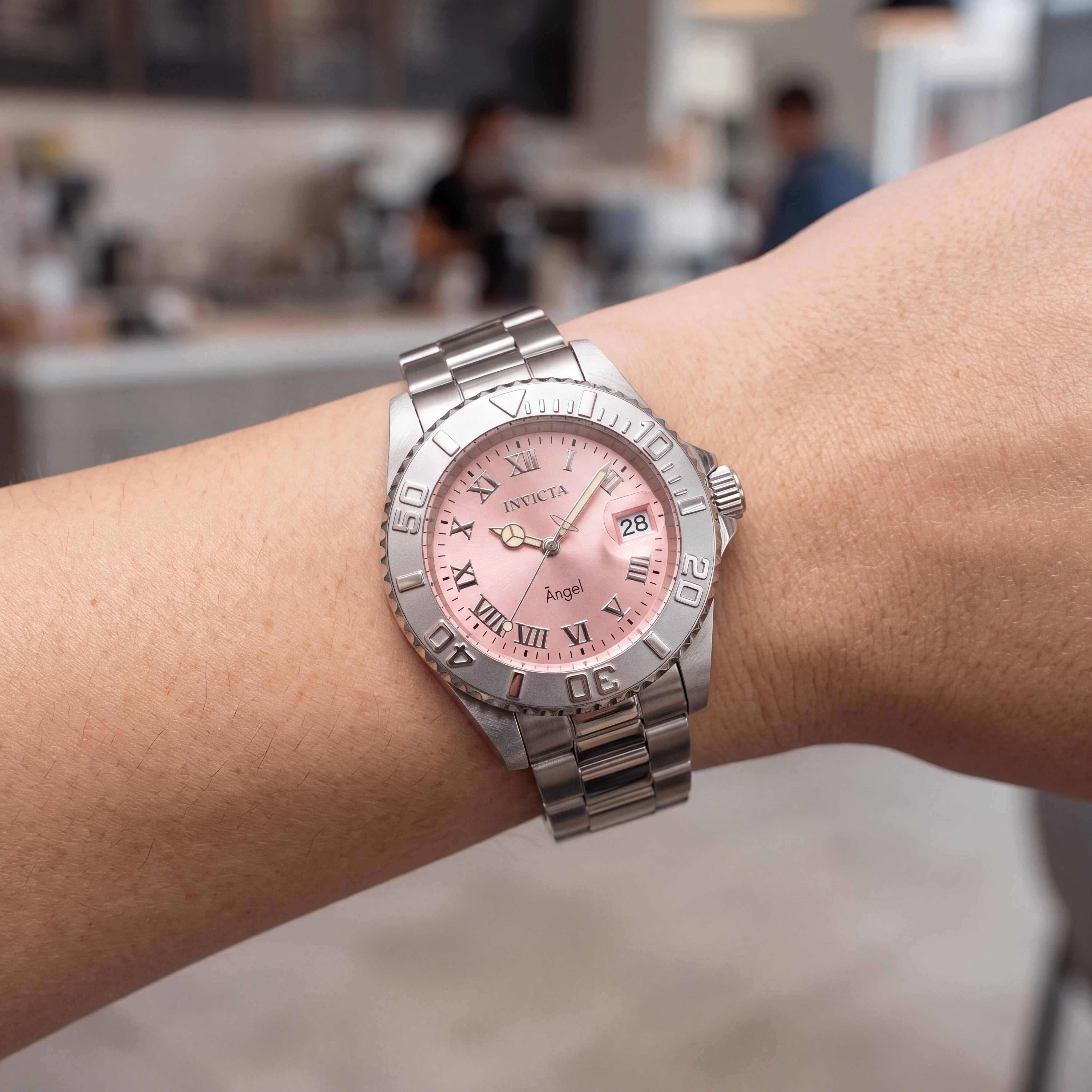 Reloj Invicta de mujer con brazalete de acero inoxidable, esfera rosa de 40 mm, cuarzo, resistente al agua 200 m, Photo 3