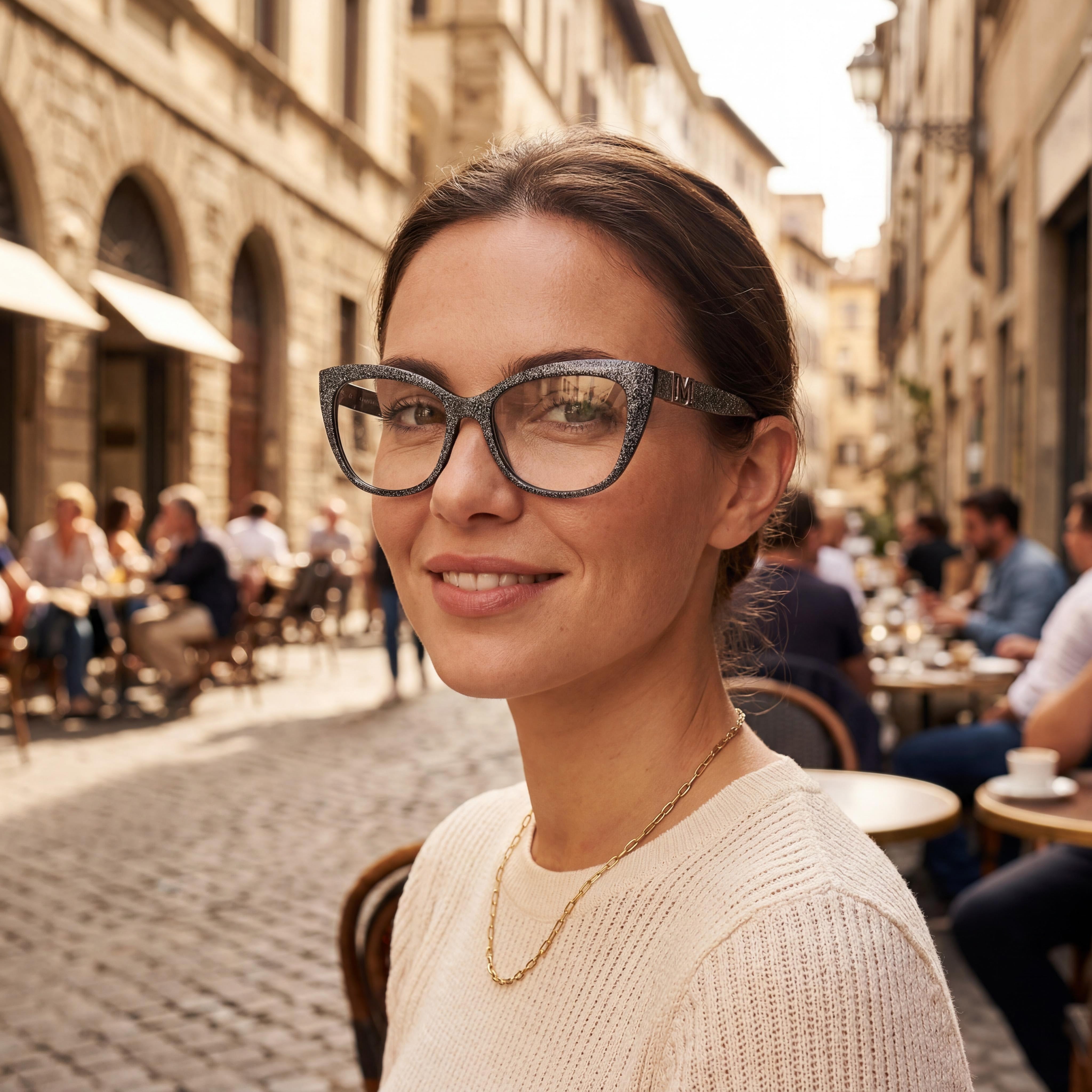 GUESS by Marciano Gm50008 Women's Shiny Black Plastic Frame Polycarbonate Lenses Eyeglasses 55mm, Photo 4