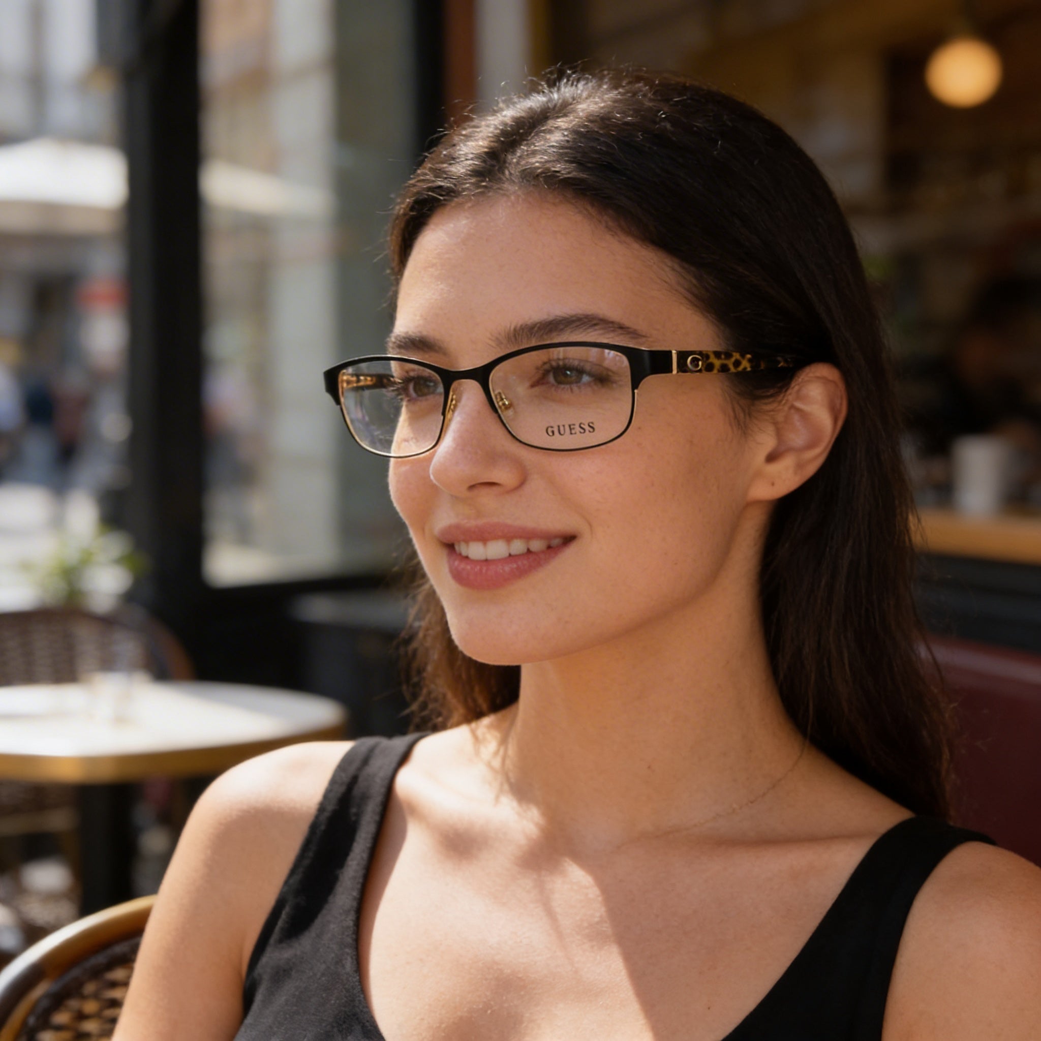 GUESS gu2614 Unisex Eyeglasses with Matte Black & Matte Gold Metal Frame, Non- Lenses 52/17/135, Photo 4