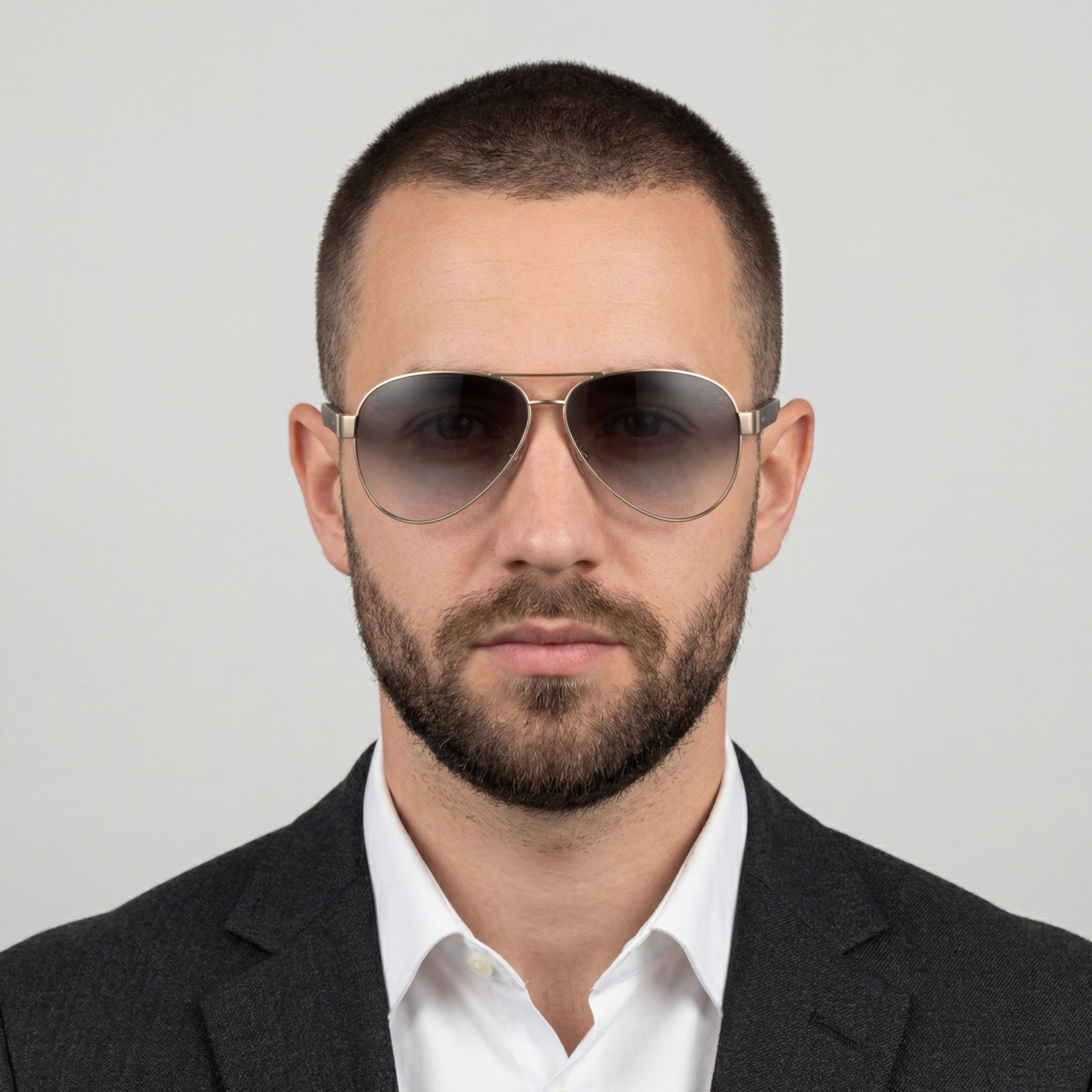 Hugo Boss Men's Butterfly Multicoloured Metal Frame Sunglasses with Colourful Non-Polarized UV Lenses, Bridge 11mm, Temple 141mm, Photo 4