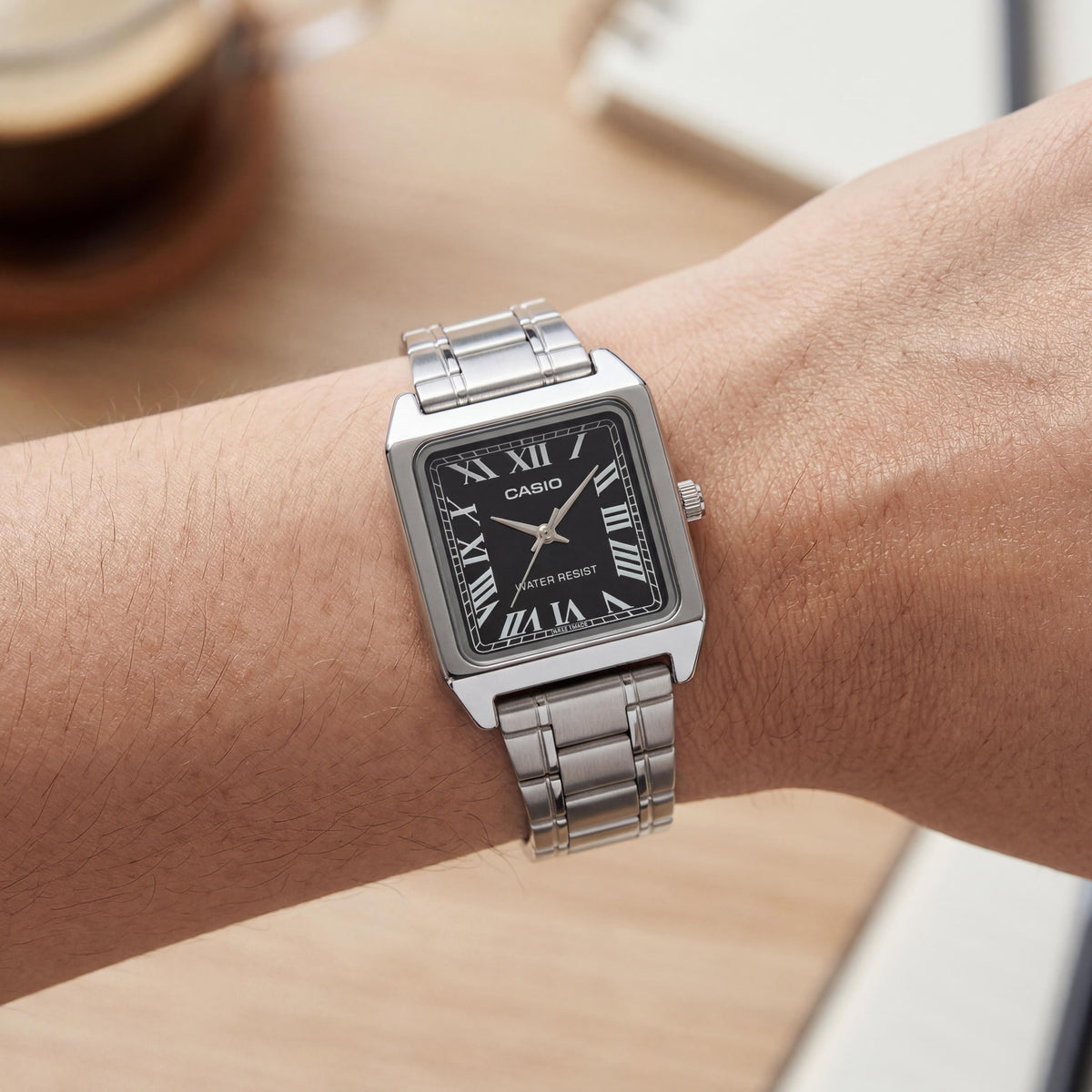 Reloj Casio Collection LTP-V007D-1BUDF para mujer con brazalete de acero inoxidable plateado, movimiento de cuarzo, Photo 4