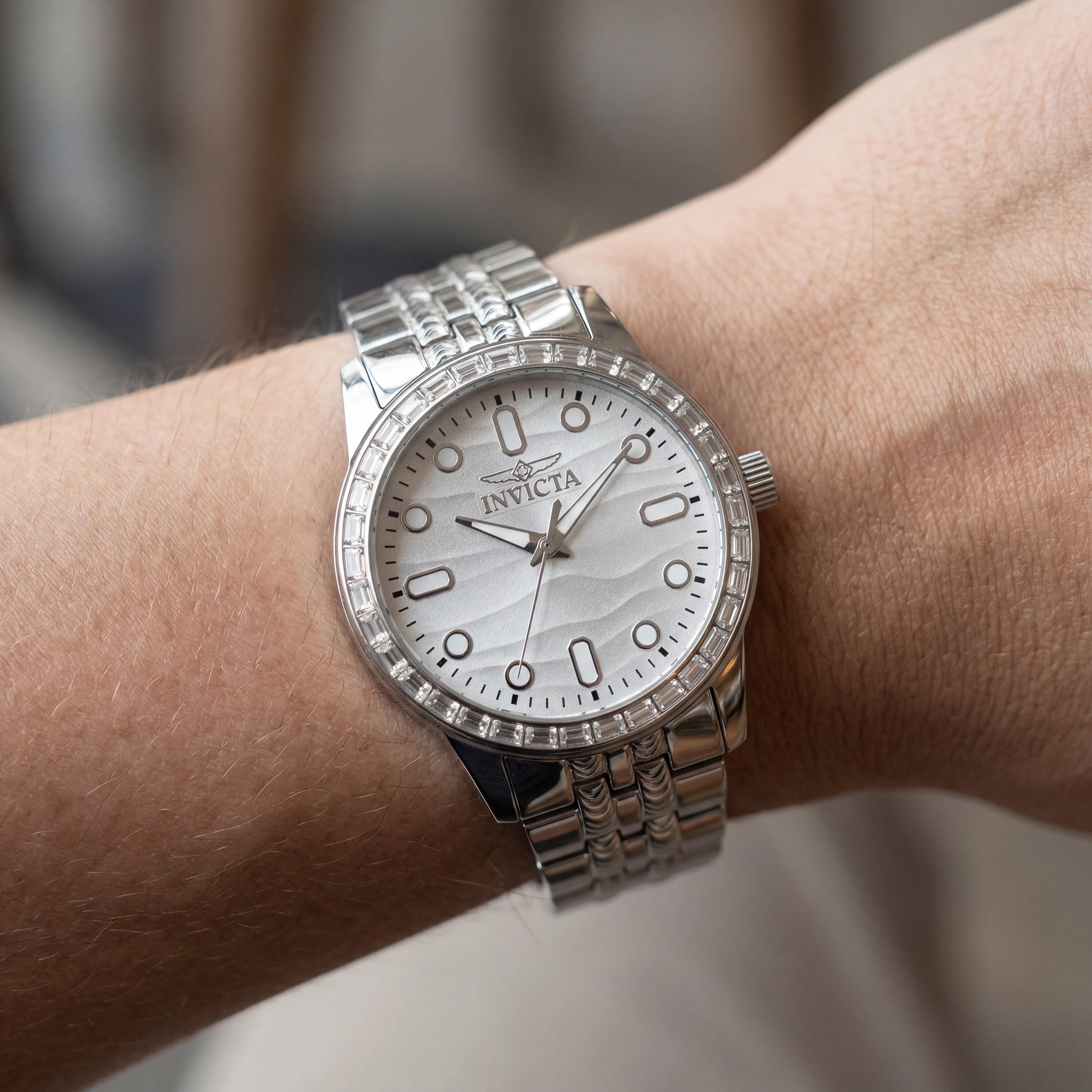 Invicta Celestial 50194 Unisex Stainless Steel Bracelet Silver Dial Quartz 43mm Watch, Photo 4