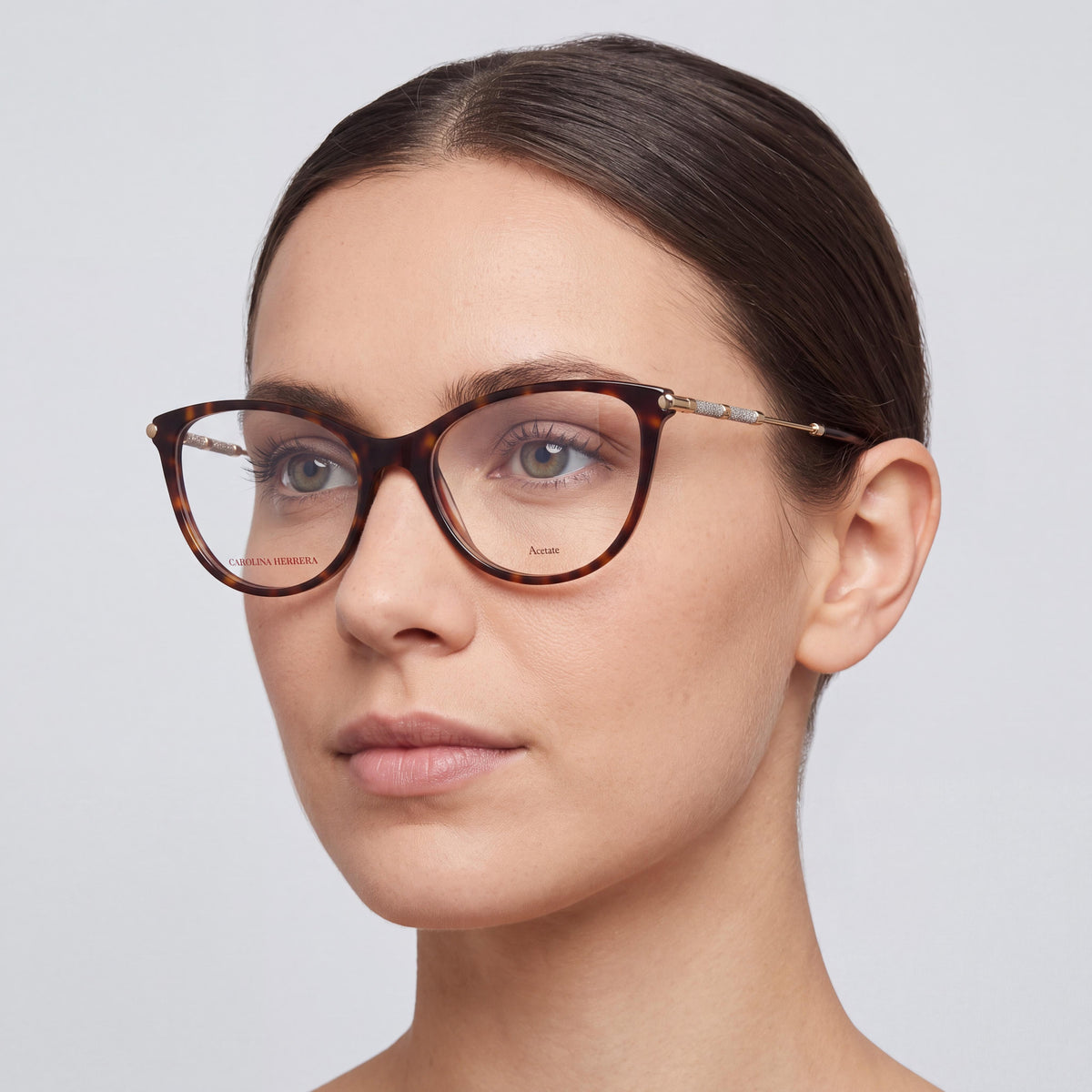 Carolina Herrera Her 0152 Women's Lightweight Plastic Frame Optical Eyeglasses with Polycarbonate Demo Lenses 53mm, Photo 4