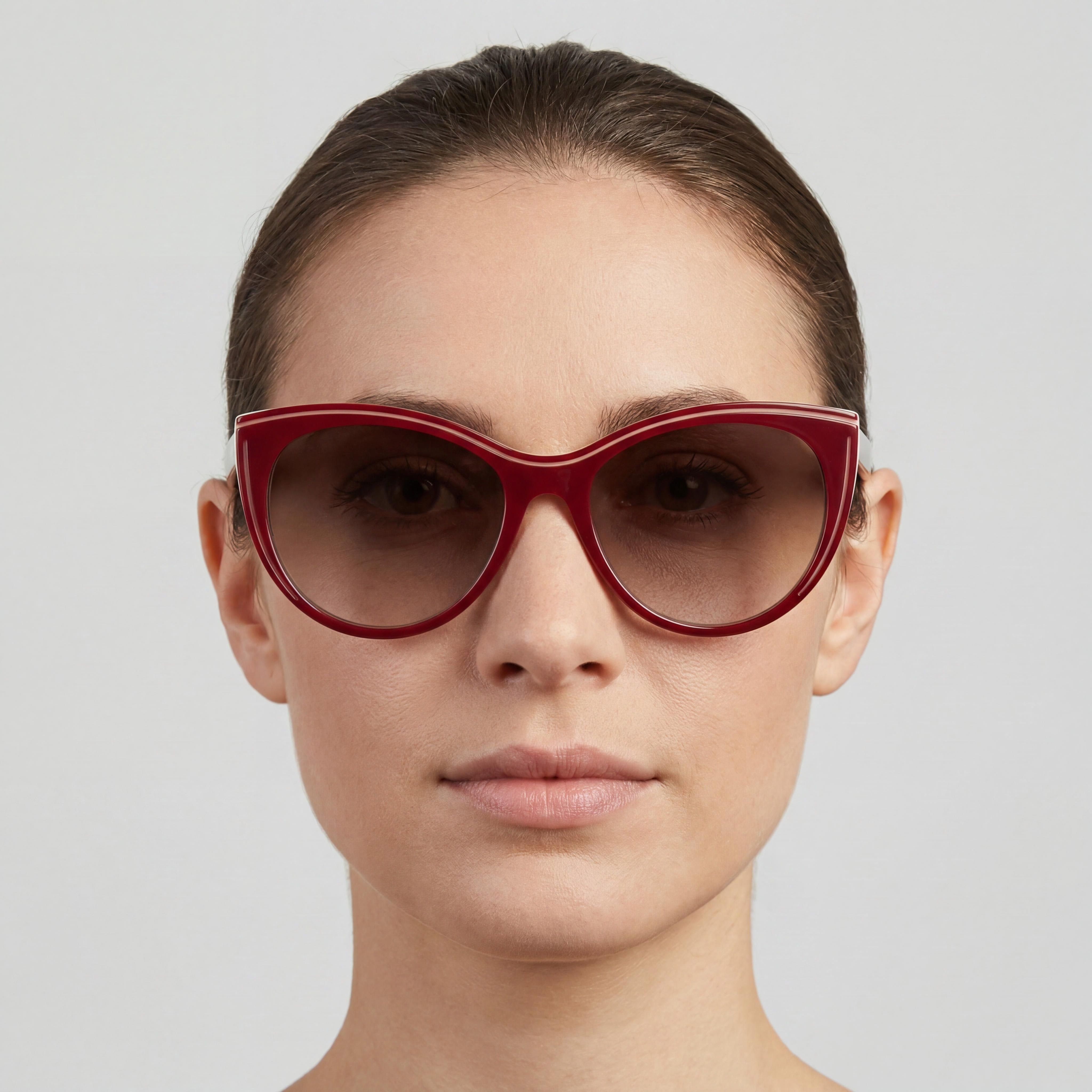 Carolina Herrera Casual Women's Burgundy Beige Ombre Brown Acetate UV Protection Sunglasses 56mm, Photo 3