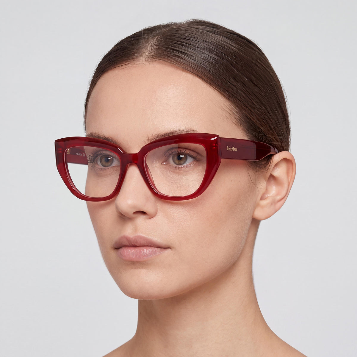 Gafas MaxMara Modern para mujer en rojo oscuro brillante 53-17-140, Photo 4