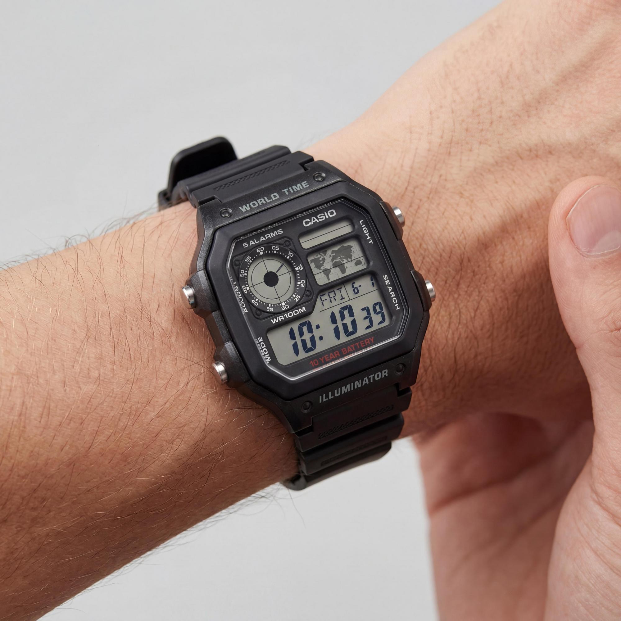 Casio AE-1200WH Reloj negro para hombre, 39.5 mm, Photo 3