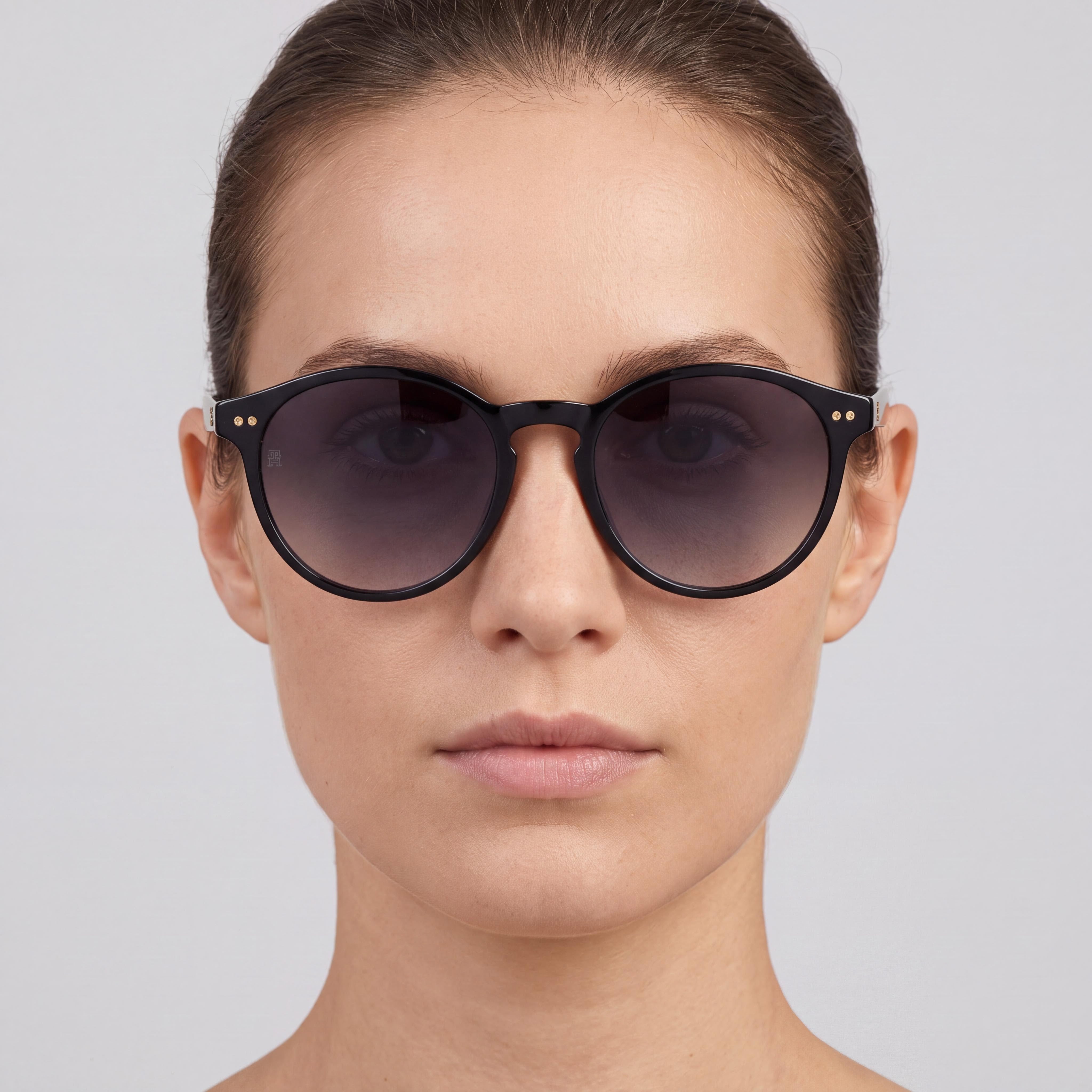 Tommy Hilfiger Th 2159/S Panthos Women's Acetate Black Pink Fantasy Grey Shaded Sunglasses 52mm, Photo 5