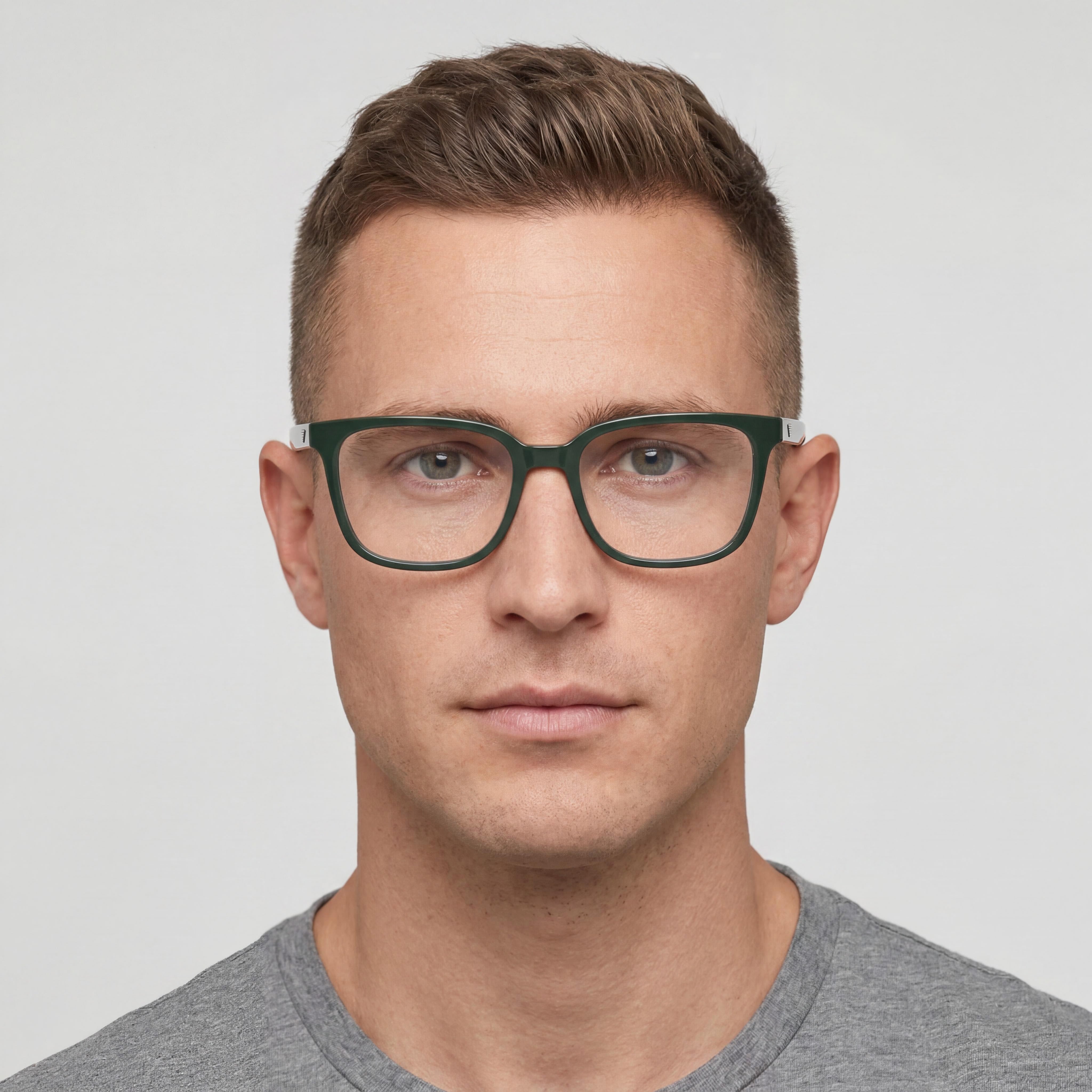 Emporio Armani Ea3258 Men's Square Shiny Green Plastic Frame Prescription Ready Eyeglasses 54mm, Photo 4