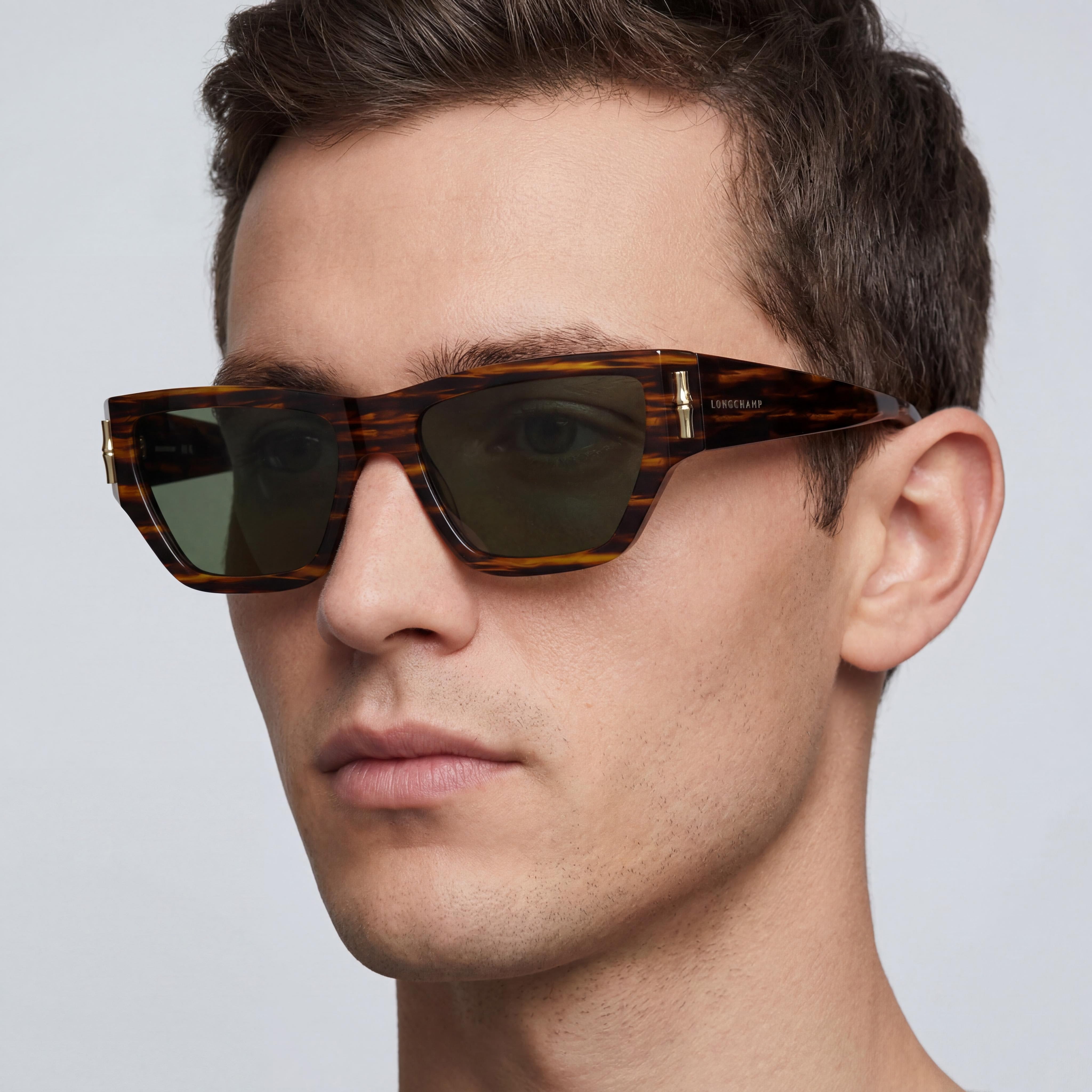 Longchamp LO774S Striped Brown Square Sunglasses for Men, 54mm, Photo 5