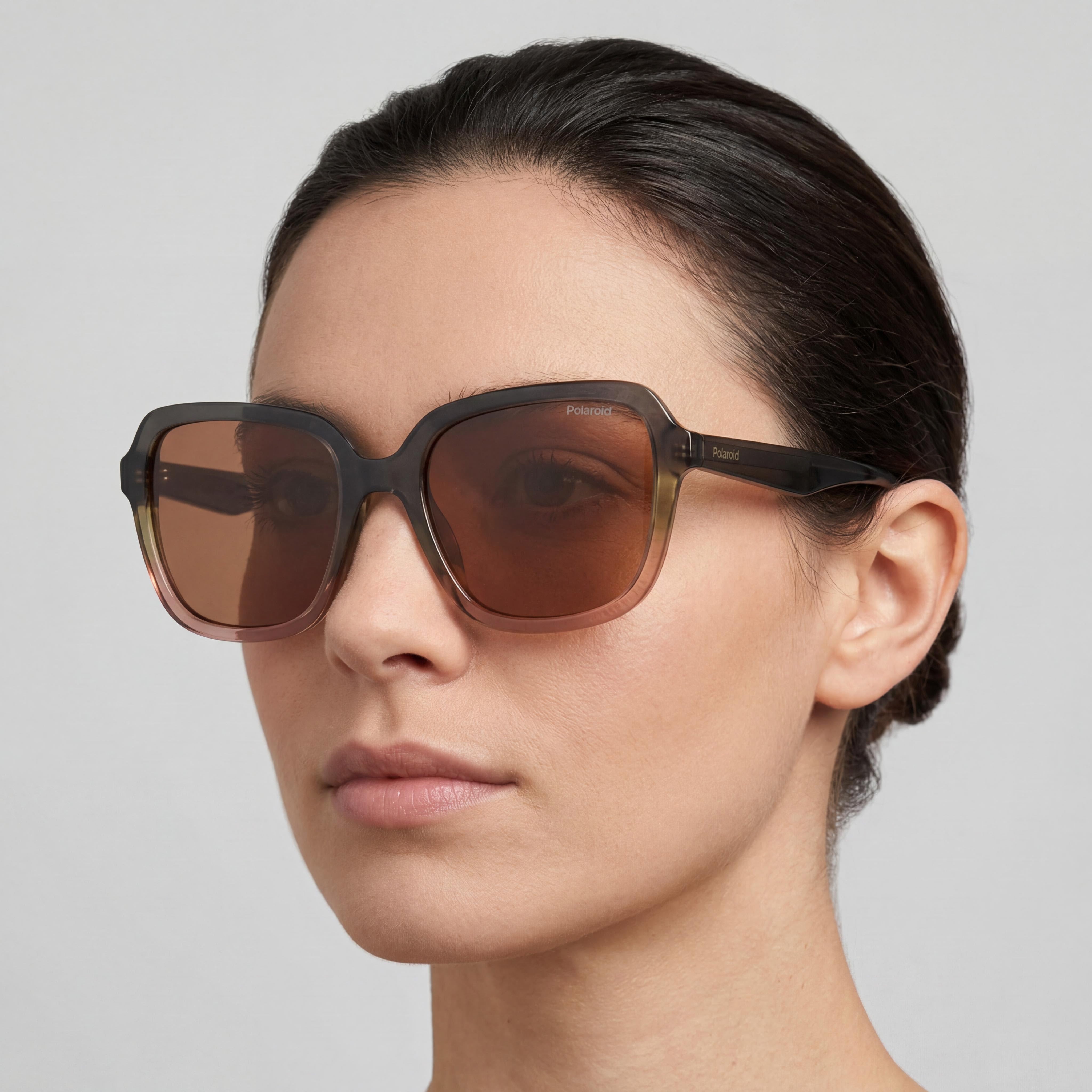 Polaroid Pld 4095/S/X Women's Polarized UV Protection Plastic Sunglasses, Gray Orange Frame, Copper Lenses, 53mm, Photo 4