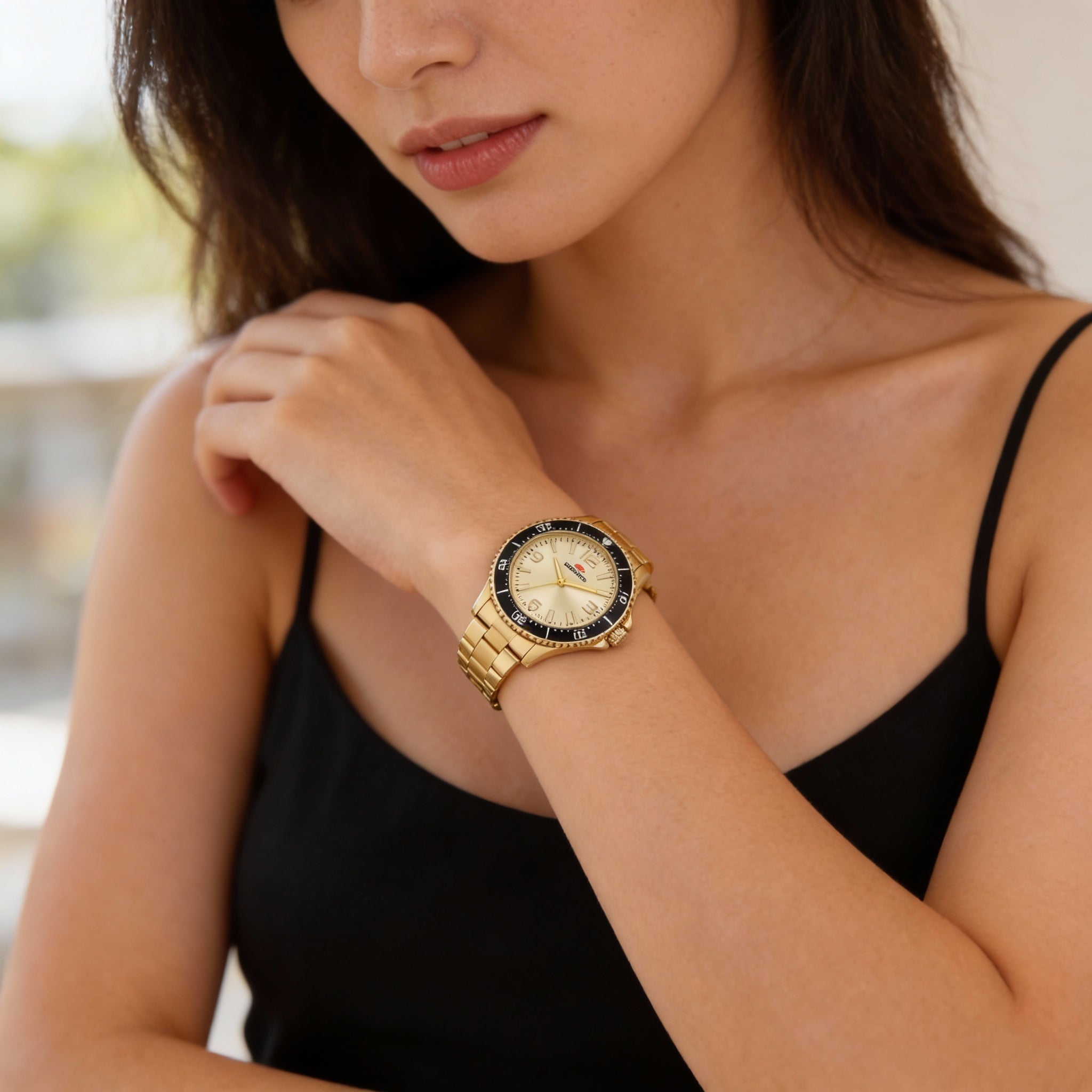 Reloj analógico de cuarzo Seapro para mujer, de acero inoxidable dorado, 40 mm, Photo 4