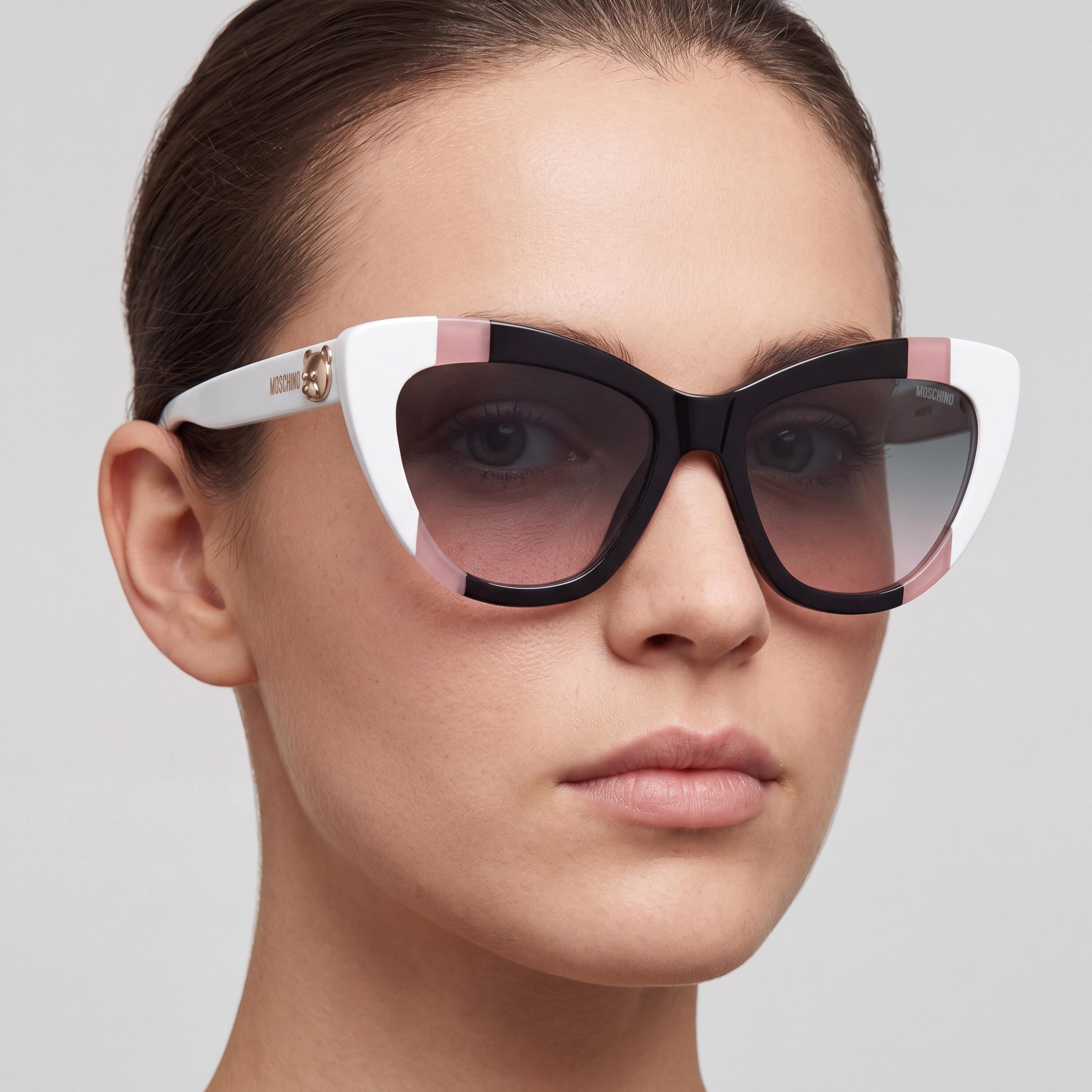 Moschino MOS122/S Classic Cat Eye Women's Acetate Black Pink Sunglasses 54mm UV Protection, Photo 5