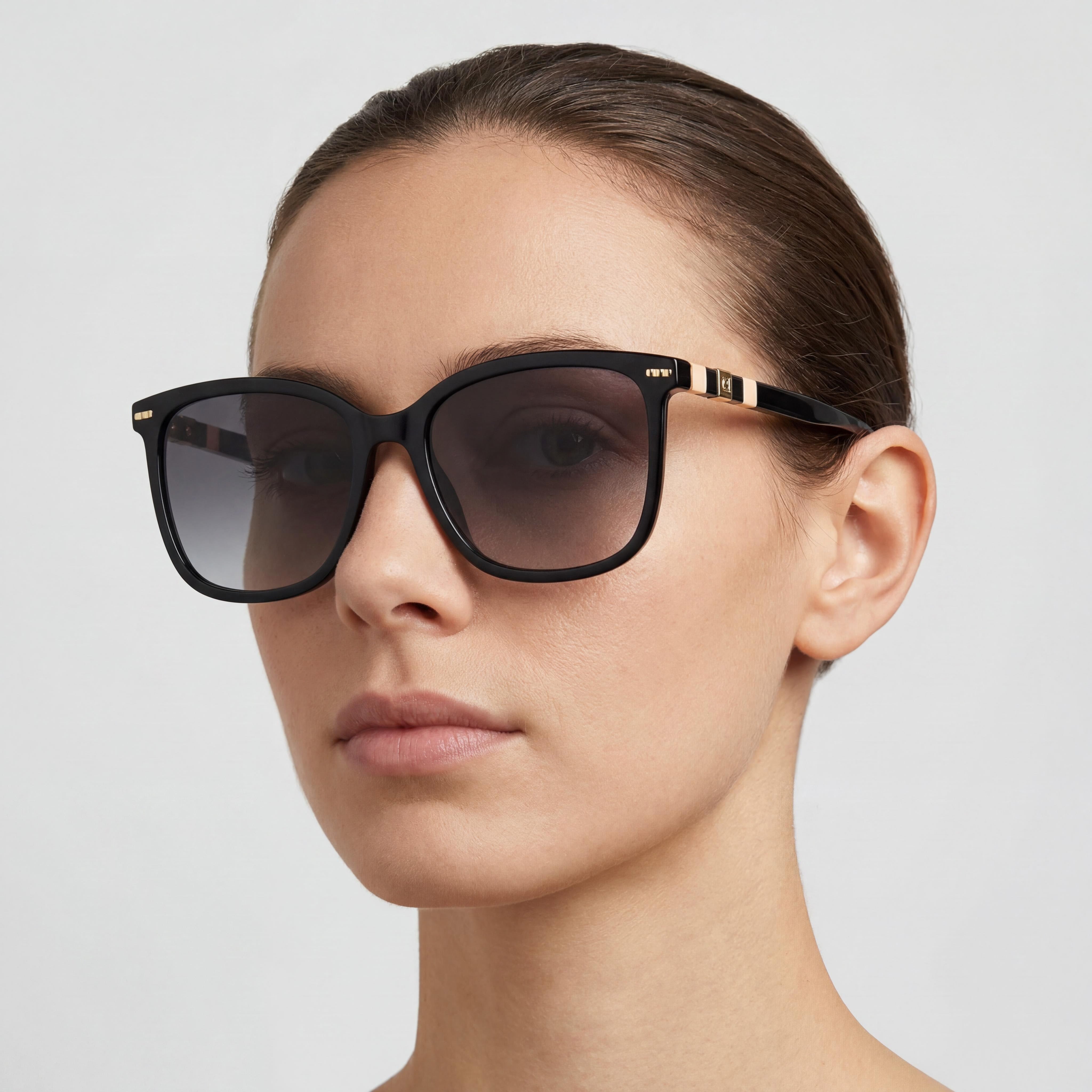Carolina Herrera Ch 0045/S Unisex Plástico Negro Rosa Gris Degradado Lente Gris Oscuro Sombreado UV Protegido Gafas de Sol No Polarizadas 57mm, Photo 3