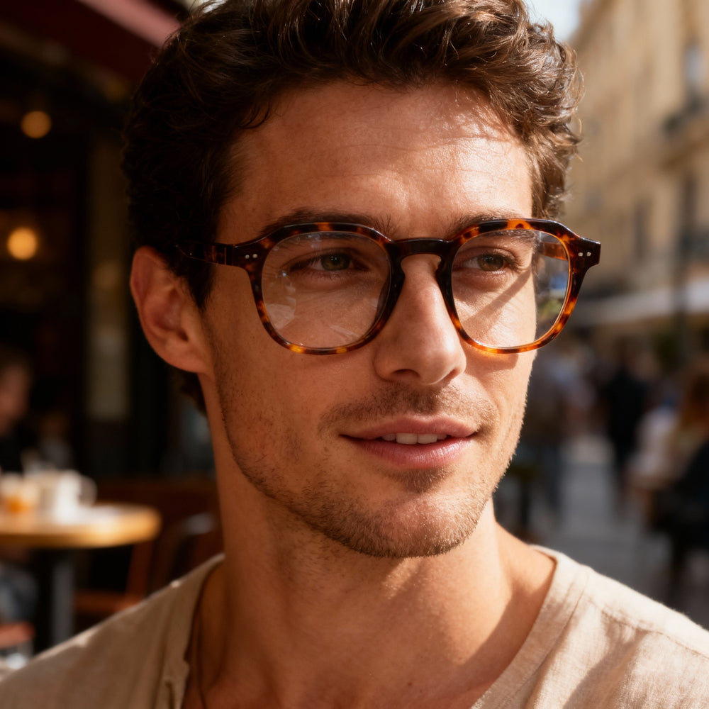 Gafas de sol polarizadas transparentes MCALLISTER Mc4535 para hombre, con montura de metal color carey, de 48 mm