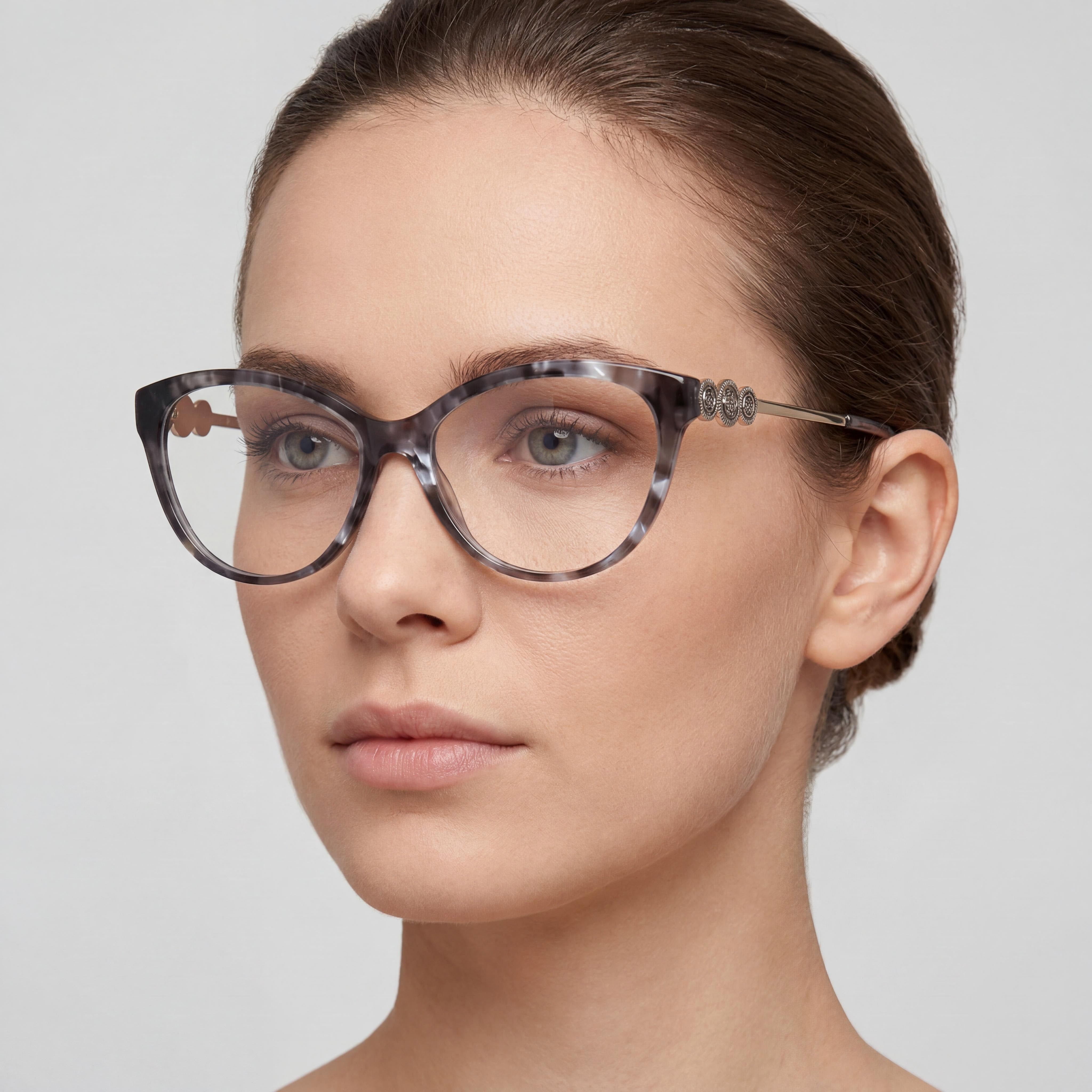 GUESS Gu50230 Gafas de Mujer con Montura de Plástico Gris Habana y Lentes Sin Graduación, Talla 50-16-140, Photo 4