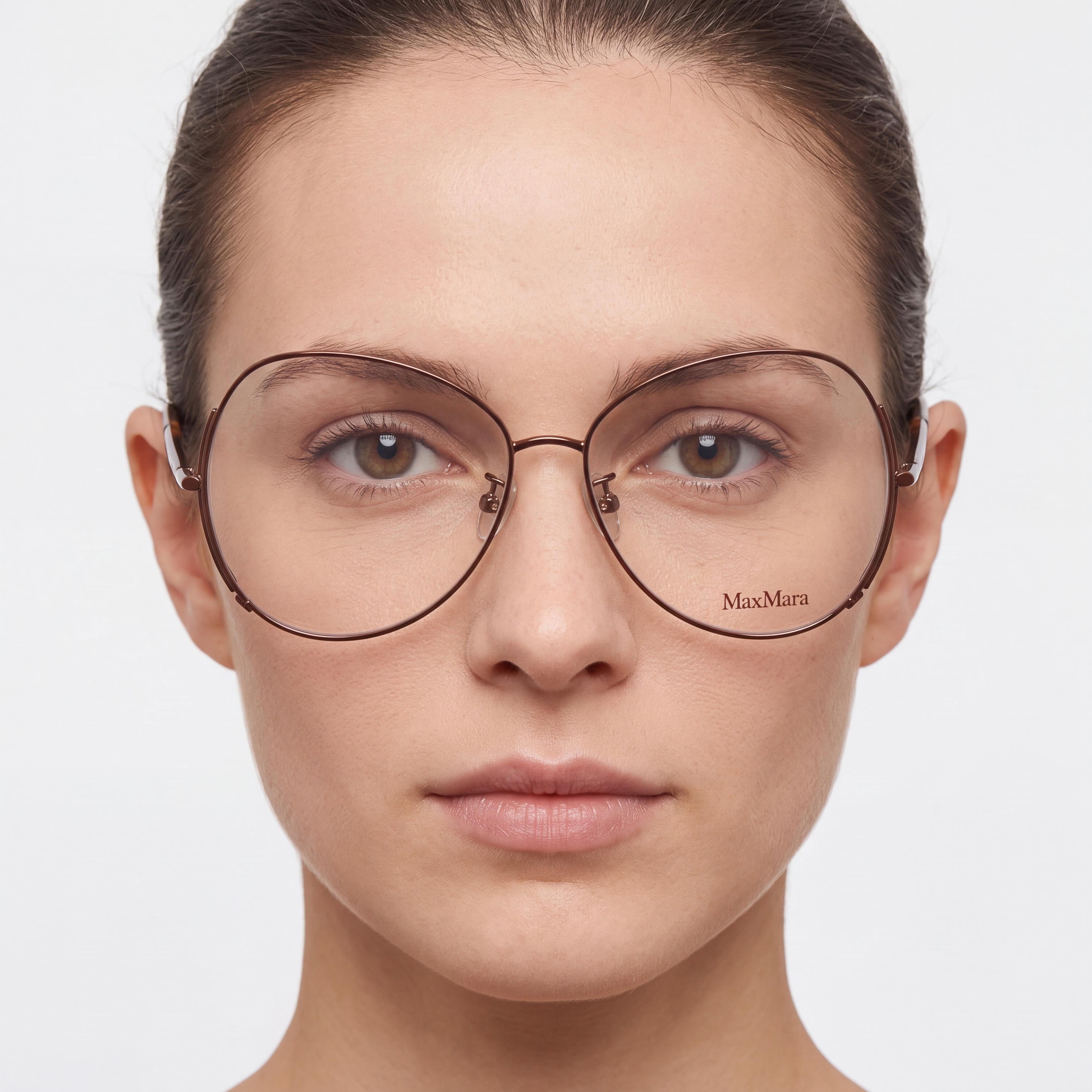 MaxMara MM5001-H Women's Shiny Dark Bronze Metal Prescription Eyeglasses Frame 57-14-140, Photo 4