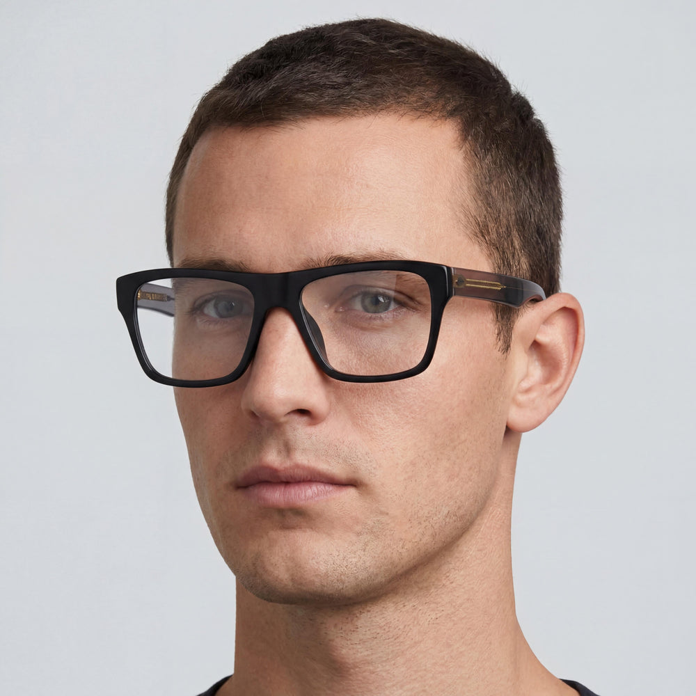 Gafas de demostración Rag & Bone RNB7036 para hombre, montura completa de aviador, color negro/gris, ECO PMMA, adaptables a la luz, 54