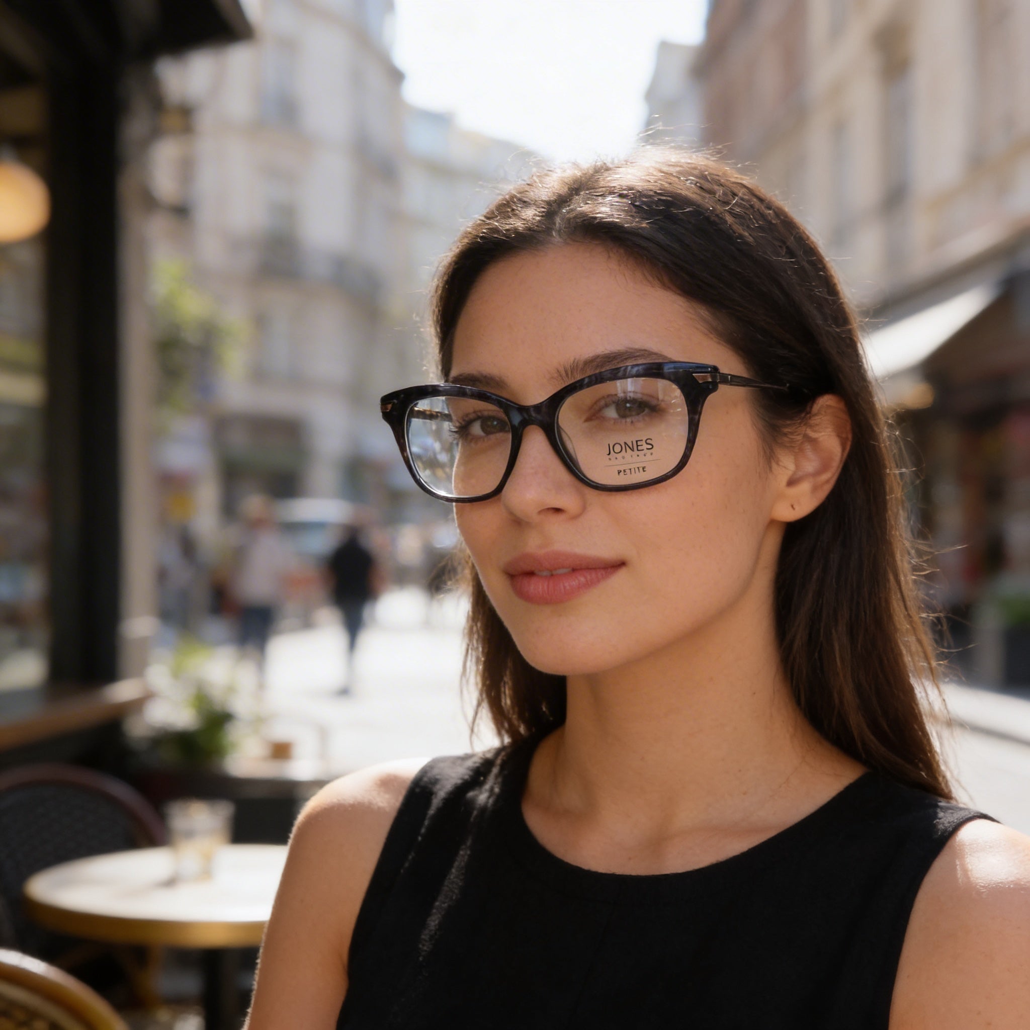 Jones New York J233 Petite Women's Navy Plastic Eyeglasses Frames with Polycarbonate Clear Demo Lenses 48-16-135, Photo 5
