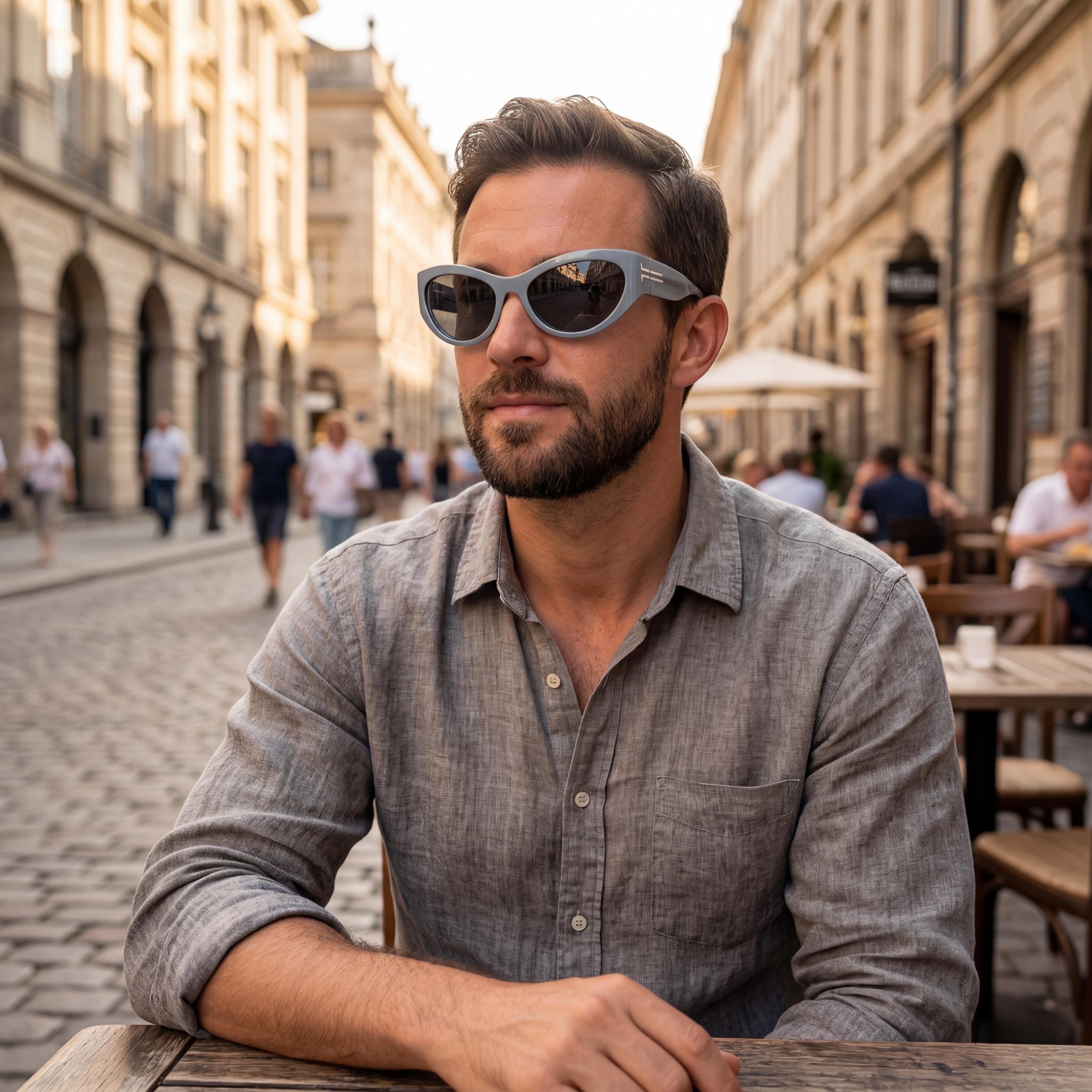 Marc Jacobs Icon (Jar) Sunglasses for Men with Silver Grey Acetate Frame and UV Protection, Lens 61mm, Photo 6