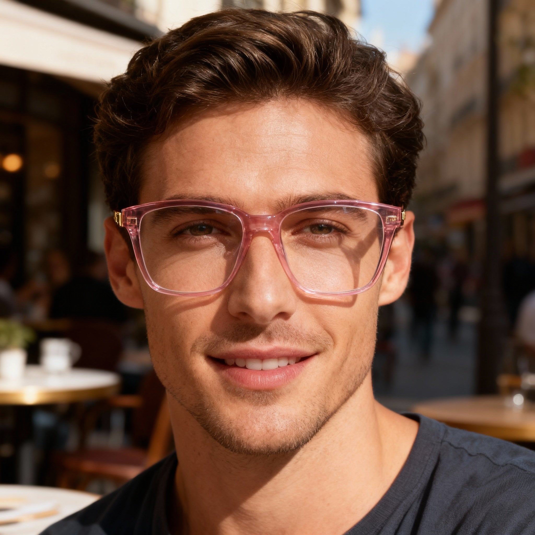 Longchamp LO2659 Men's Casual Square Plastic Eyeglasses with Non-polarized Polycarbonate Lenses, Striped Rose, 51mm, Photo 5