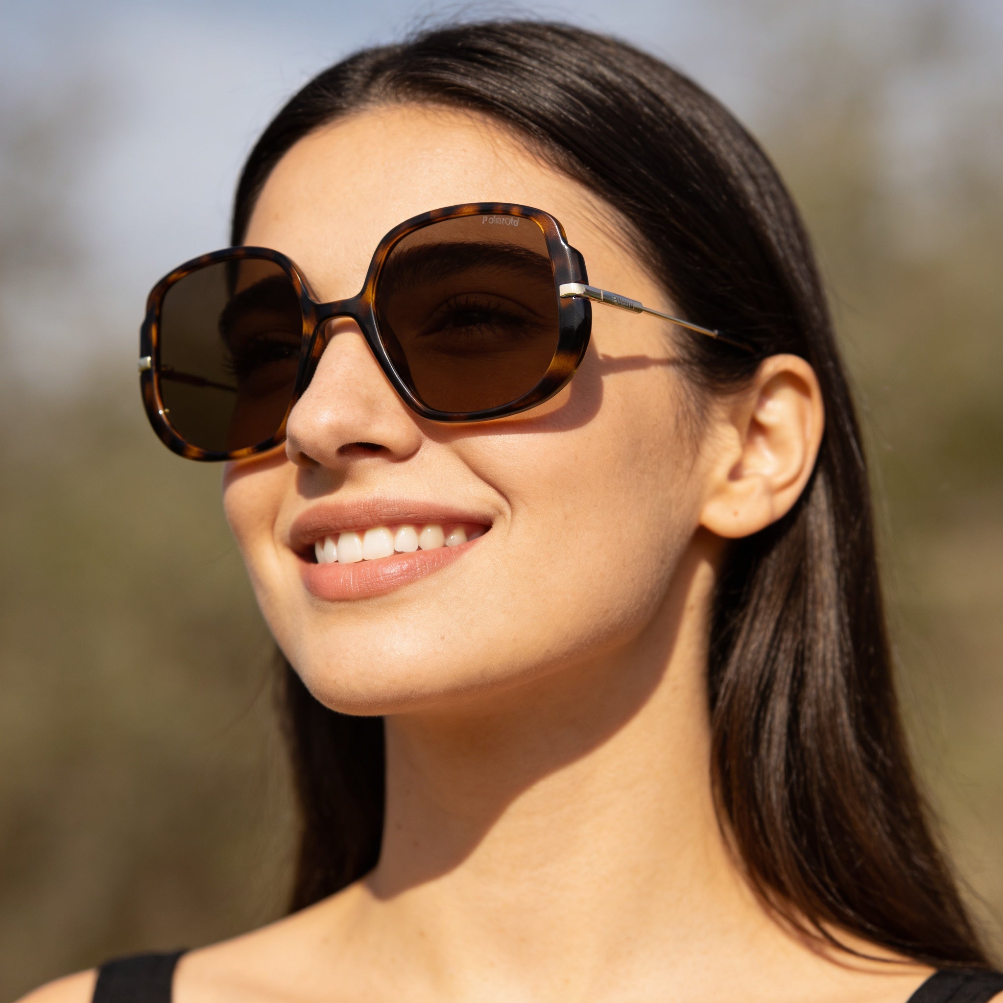 Polaroid BUTTERFLY Women's Havana Polycarbonate Frame Bronze Polarized UV Protection Sunglasses 53-20-140, Photo 4