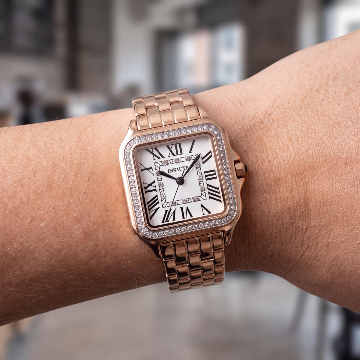 Invicta Angel 48997 Unisex Quartz Watch with Rose-gold Stainless Steel Case and Stainless Steel Bracelet, 28mm, Photo 3
