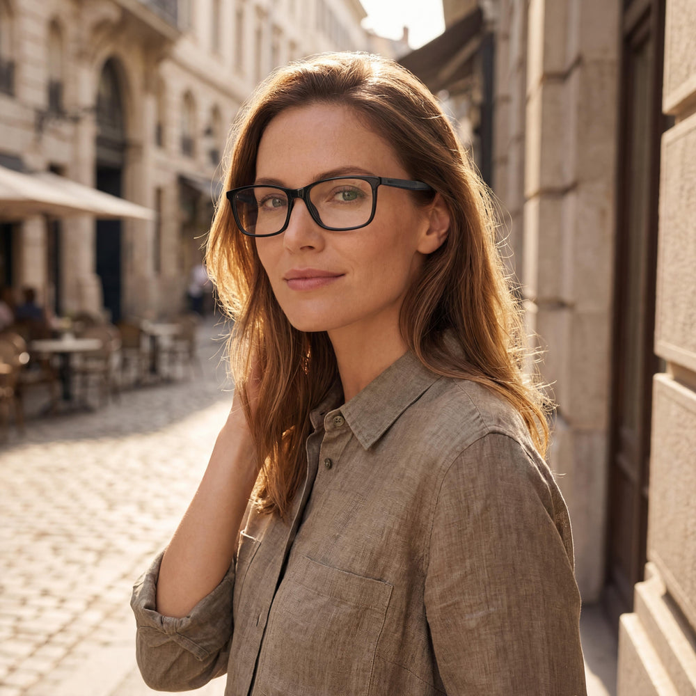 Hugo Boss Classic Women's Black Plastic Frame Non-Polarized Transparent Lens 57-17-145