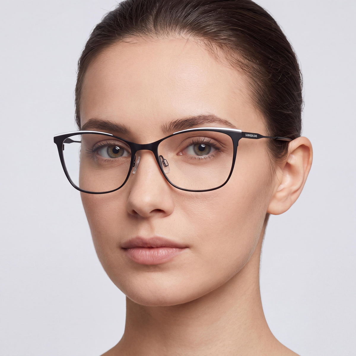 Calvin Klein Jeans Ckj21207 Unisex Metal Frame Eyewear in Black White, Non-Polarised, 53mm, Photo 4
