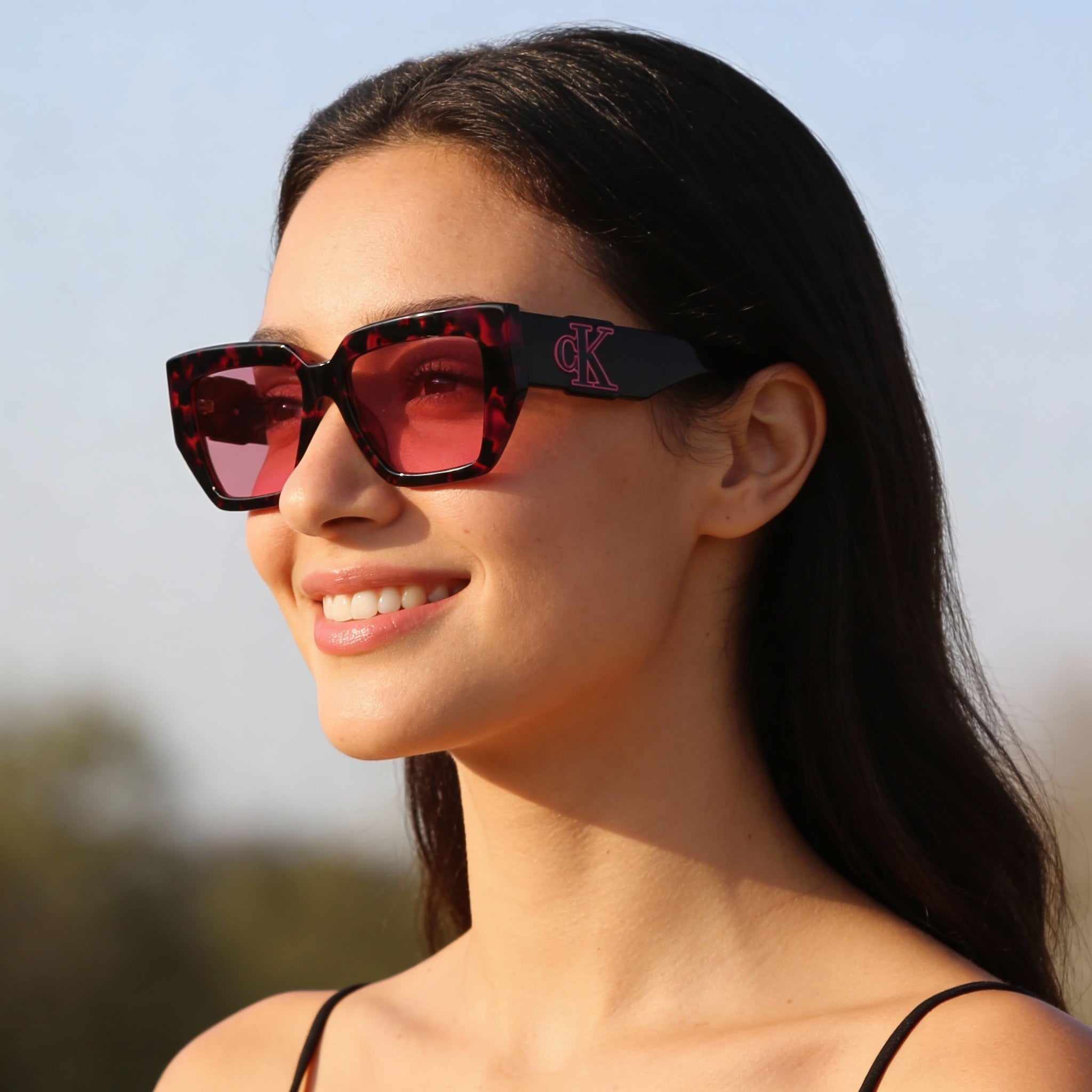 Calvin Klein Modern Women's Pink Havana Plastic Frame 100% UV Protection Non-Polarized Eyewear 54mm, Photo 5