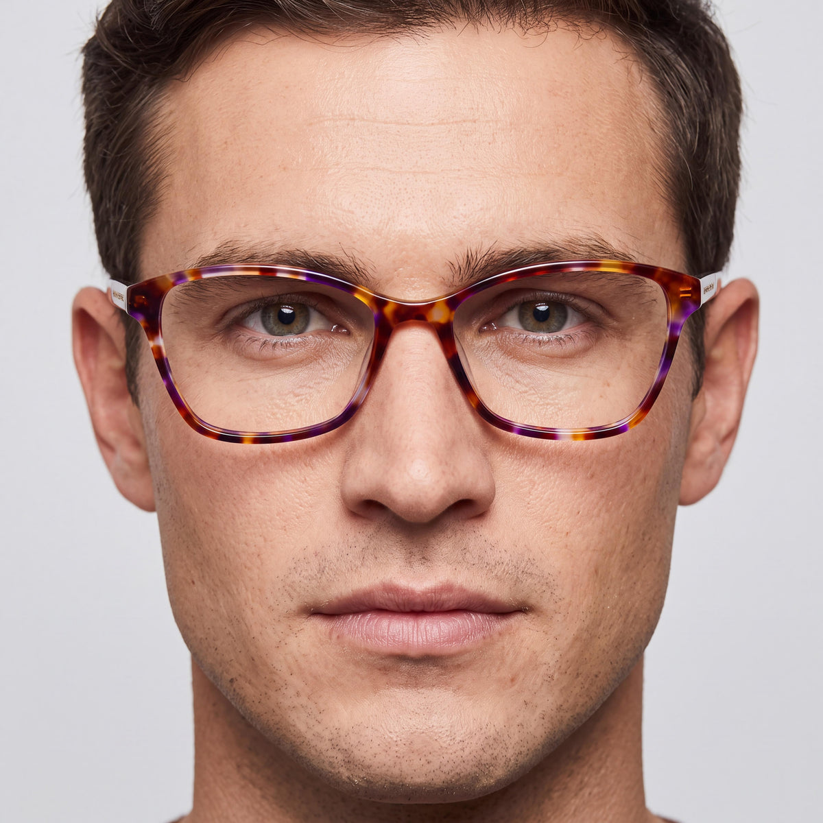 BANANA REPUBLIC Bree Gafas para Hombre Color Marrón Violeta, Listas para Receta, con Lentes de Demostración Transparentes de Policarbonato, 51mm, Photo 5