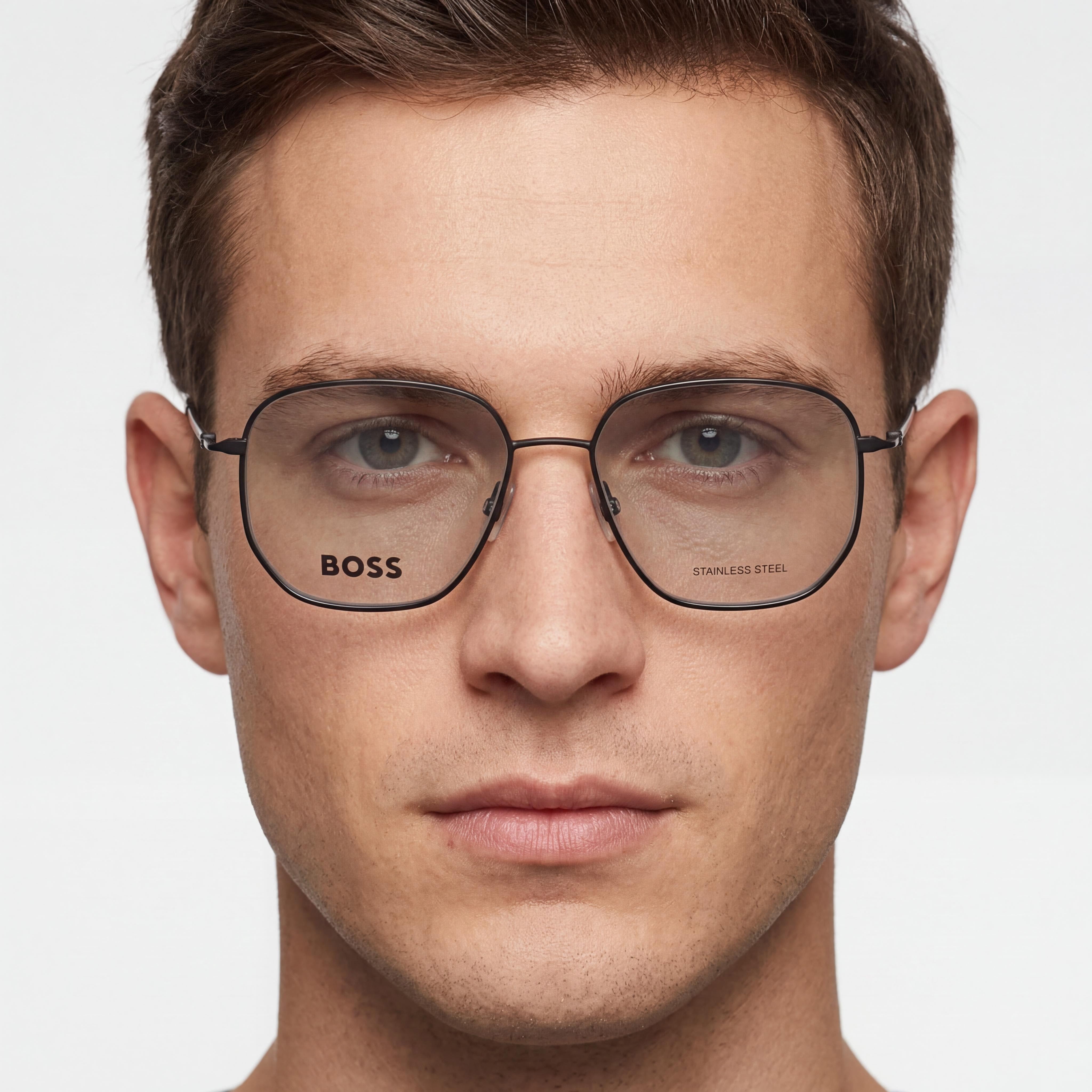 Hugo Boss Modern Collection Boss 1430 Unisex Matt Black Alloy Steel Non-Polarised Sunglasses 53mm, Photo 3