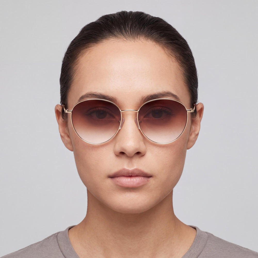 QUAY AUSTRALIA Square Unisex Sunglasses, Gold Brown Fade Plastic Frame, Brown Fade Lenses, UV Protection (145-18-145mm)