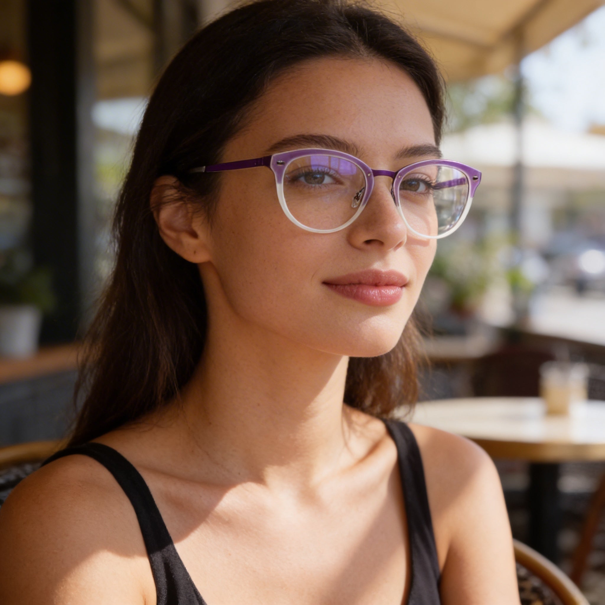 Police Modern Unisex Eyewear, Metal Injected Frame in Shiny Lilac Pastels, 50mm non- Lenses, Photo 4