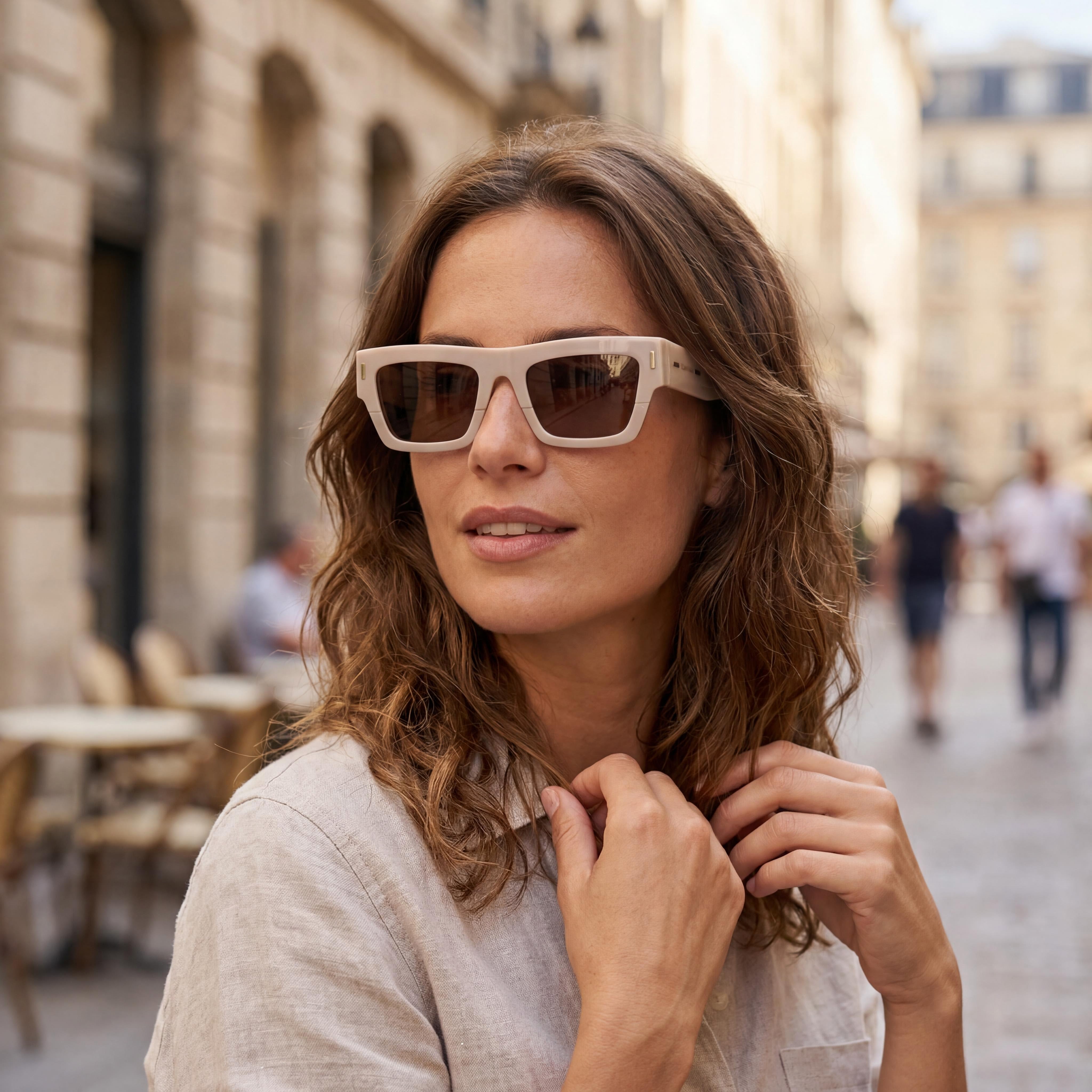 Calvin Klein Ck25510s Women's Beige Plastic Frame Solid Brown UV Protection Non-Polarized Sunglasses 52mm, Photo 4