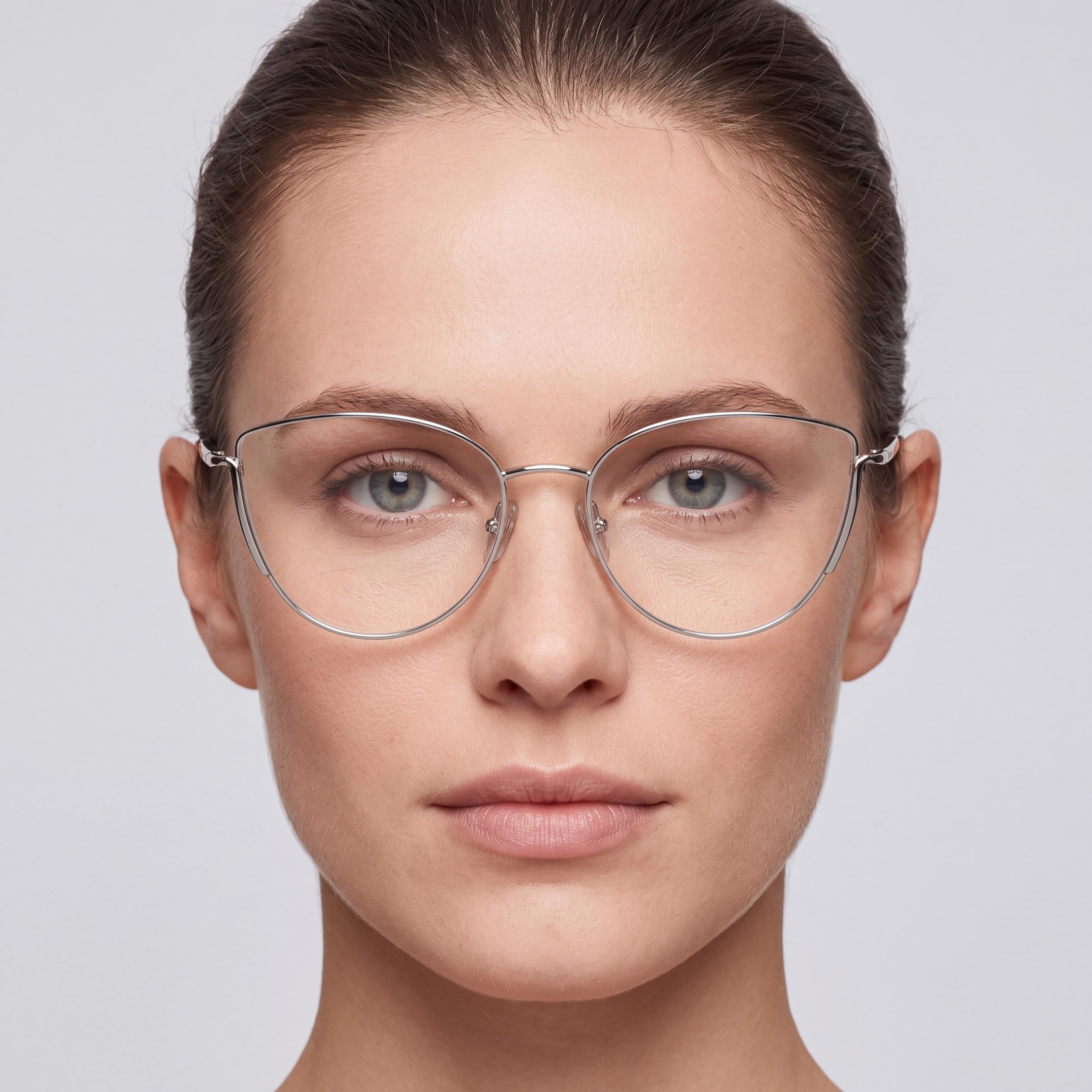 MaxMara Casual Women's Metal Eyeglasses with Transparent Lenses, Shiny Palladium Frame 54mm, Photo 5
