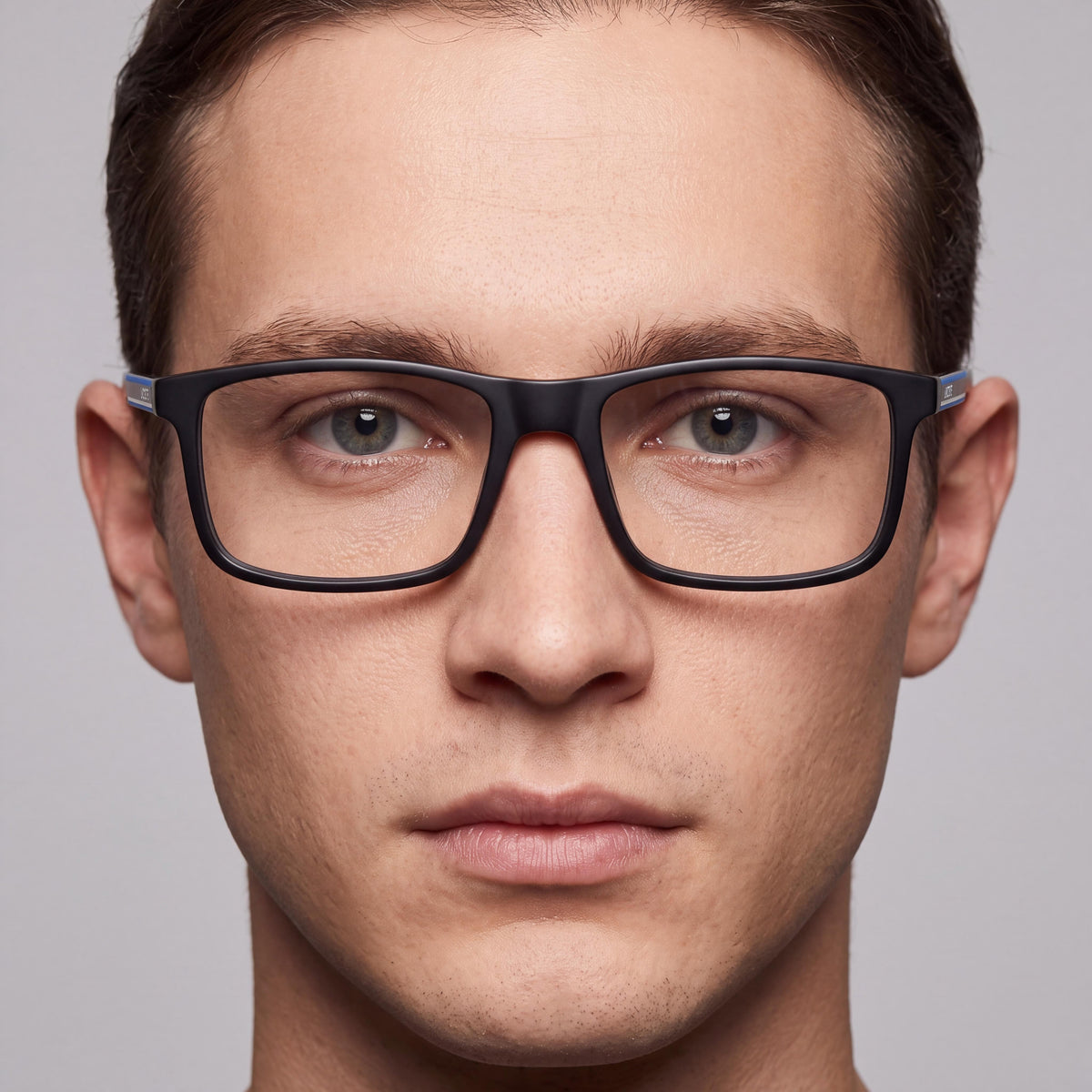 Gafas oftálmicas casual unisex Lacoste con montura negra, lentes de plástico transparentes y un ancho de lente de 54 mm, Photo 5