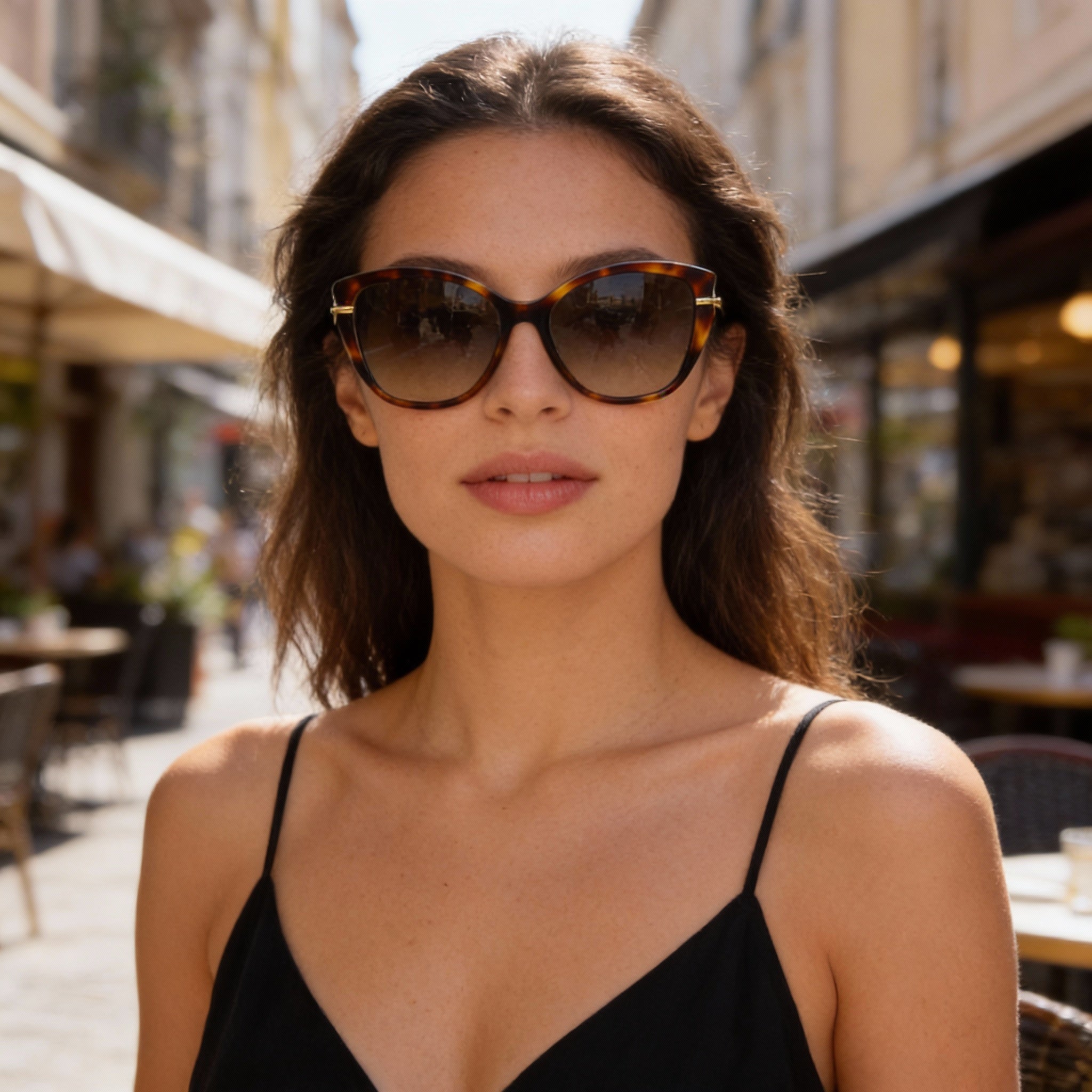 Longchamp LO627S Women's Butterfly Havana Plastic Frame Brown Gradient 100% UV Protection Sunglasses 57mm, Photo 6