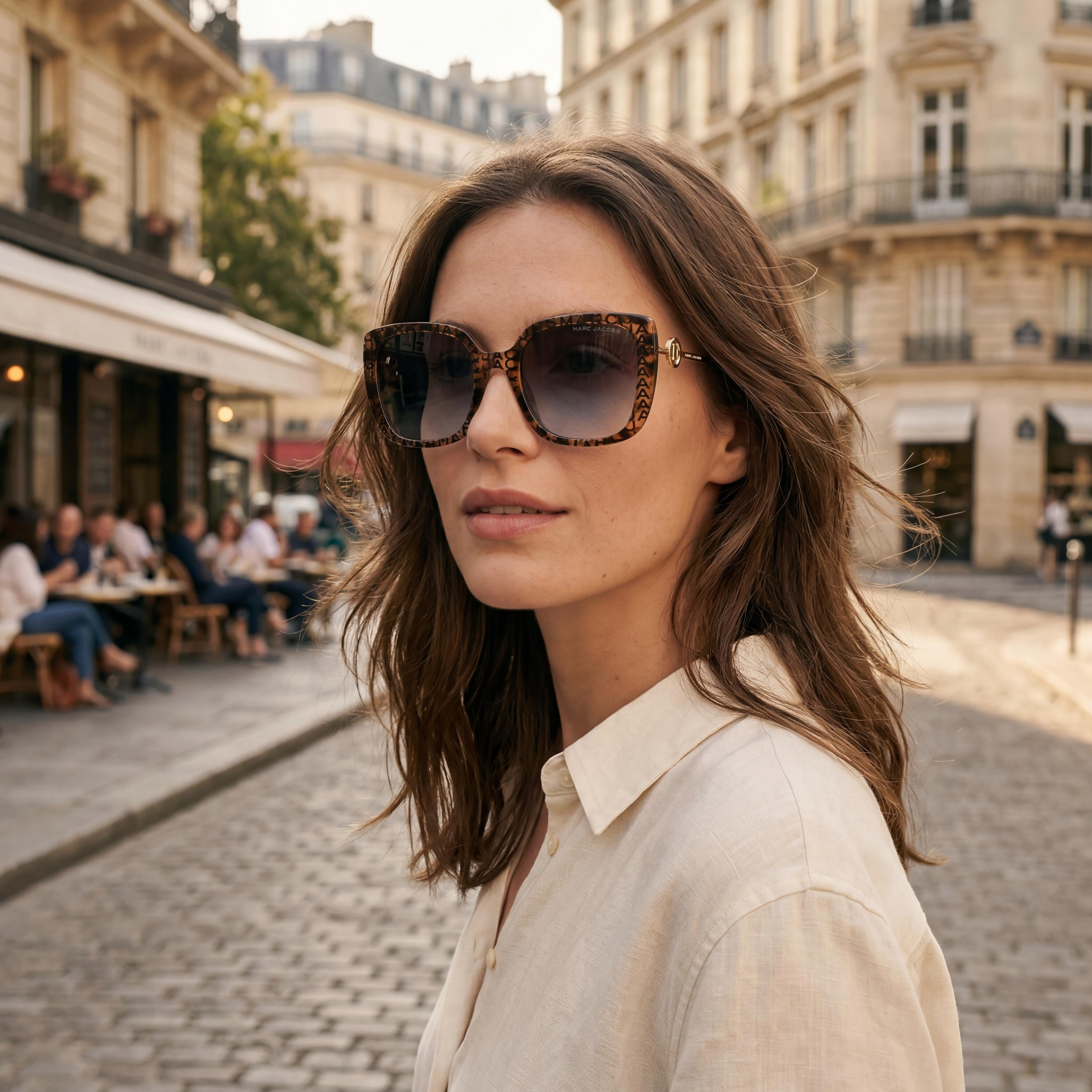 Marc Jacobs Classic Women's Havana Plastic Brown Turquoise 100% UV Protection Non-Polarized Sunglasses 55mm, Photo 6