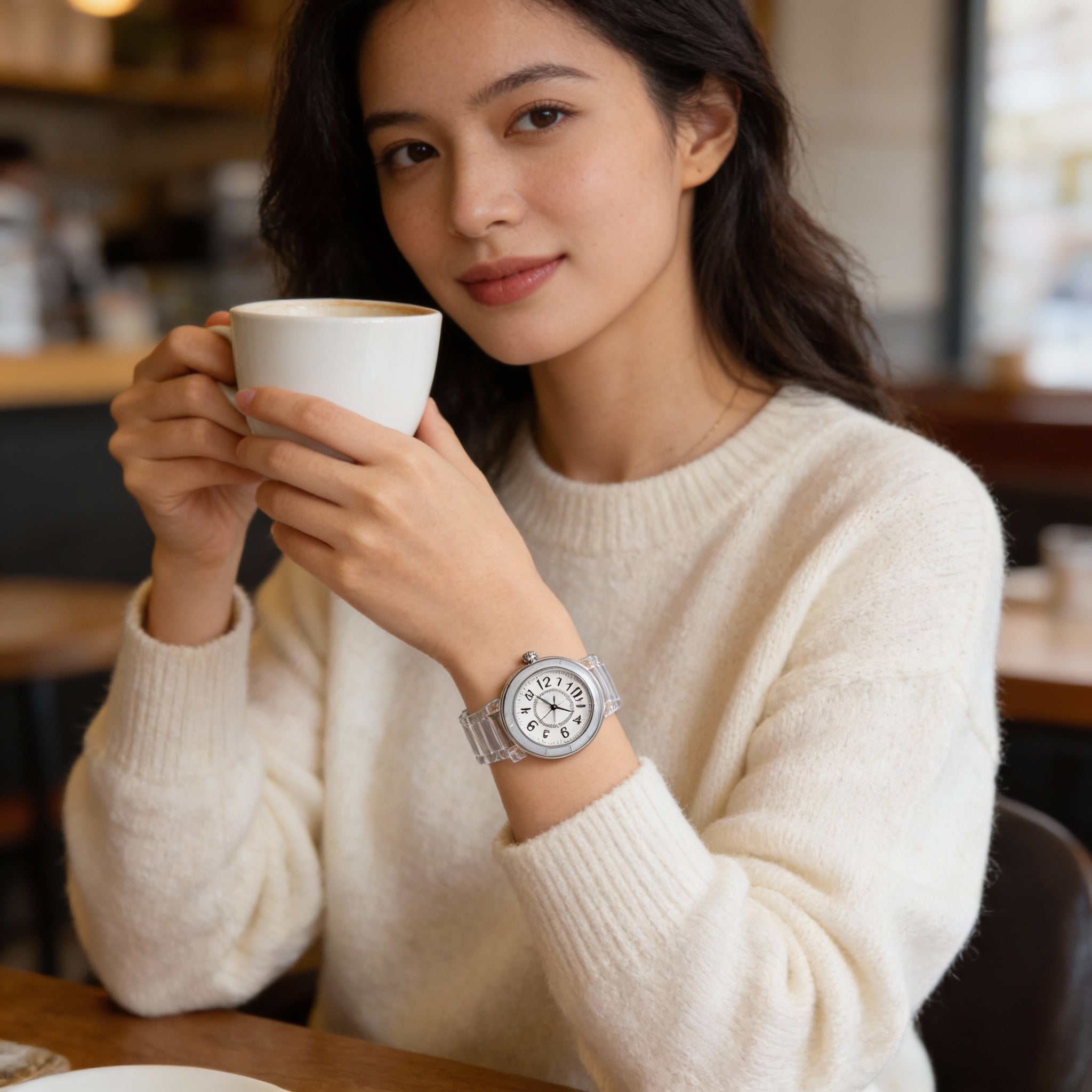 Reloj Juicy Couture 1900903 HRH para mujer, esfera blanca de plástico transparente, 38 mm, Photo 4