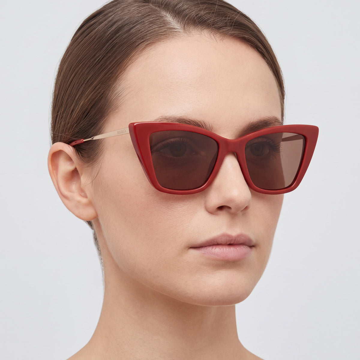 Max & Co. Modern Women's Shiny Red Injected Frame Sunglasses with Polycarbonate Lenses 54mm, Photo 4