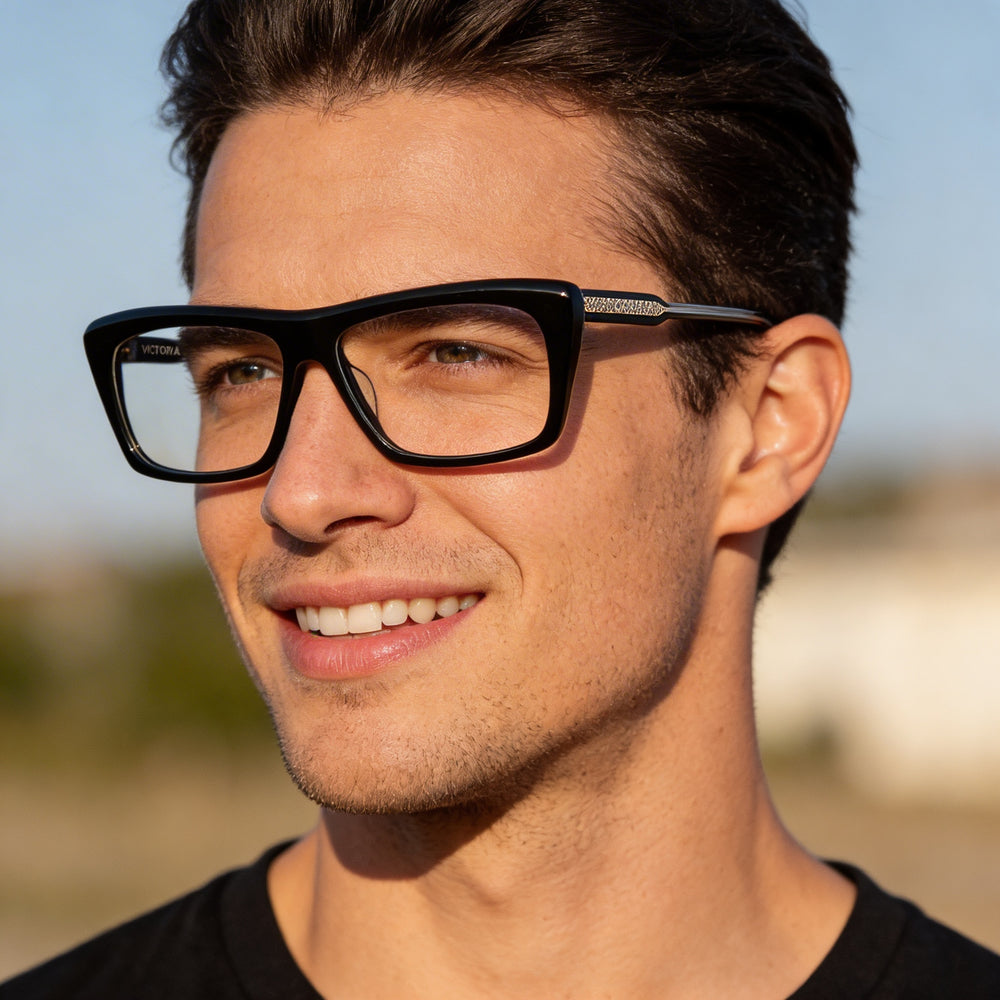 Victoria Beckham Modern Men's Black Alloy Steel Frame Polycarbonate Lens Non-polarised 56mm Eyeglasses